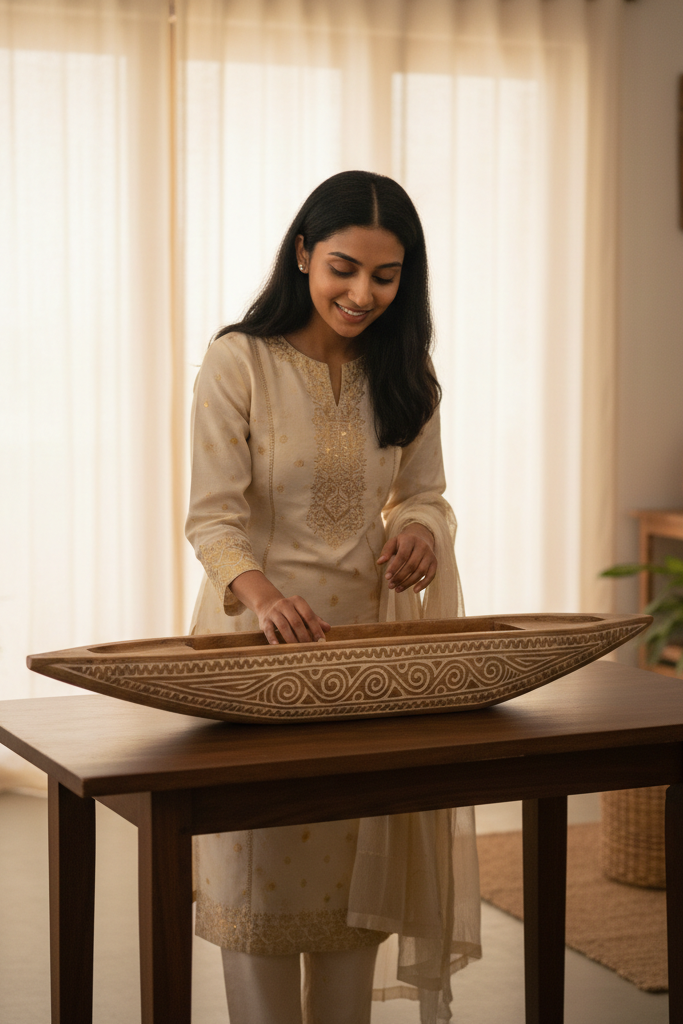 Timor Tribal Carved Boat Bowl
