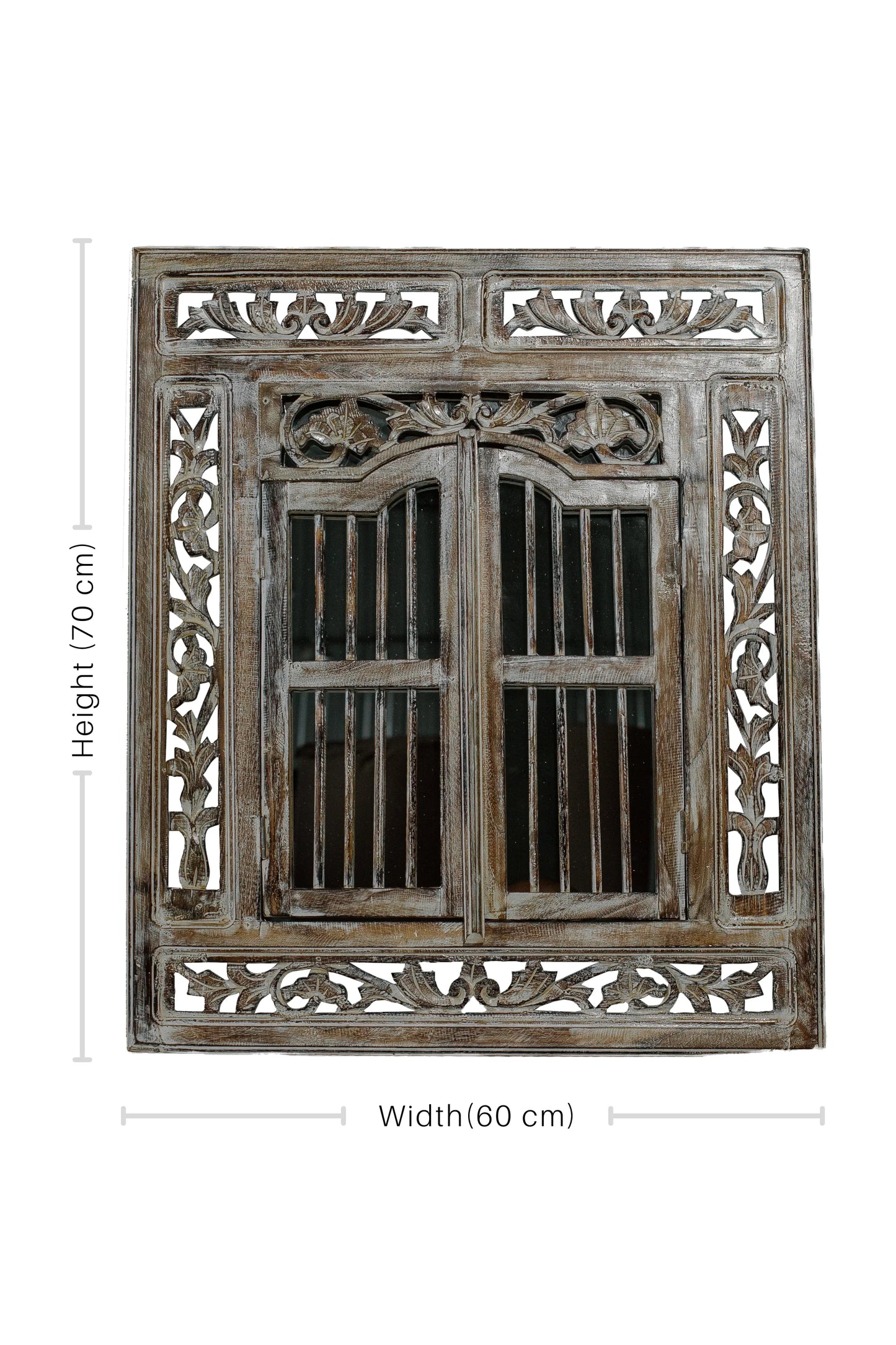 Hand Carved Wooden Rustic Mirror Frame - Style 1 - Antique Finish