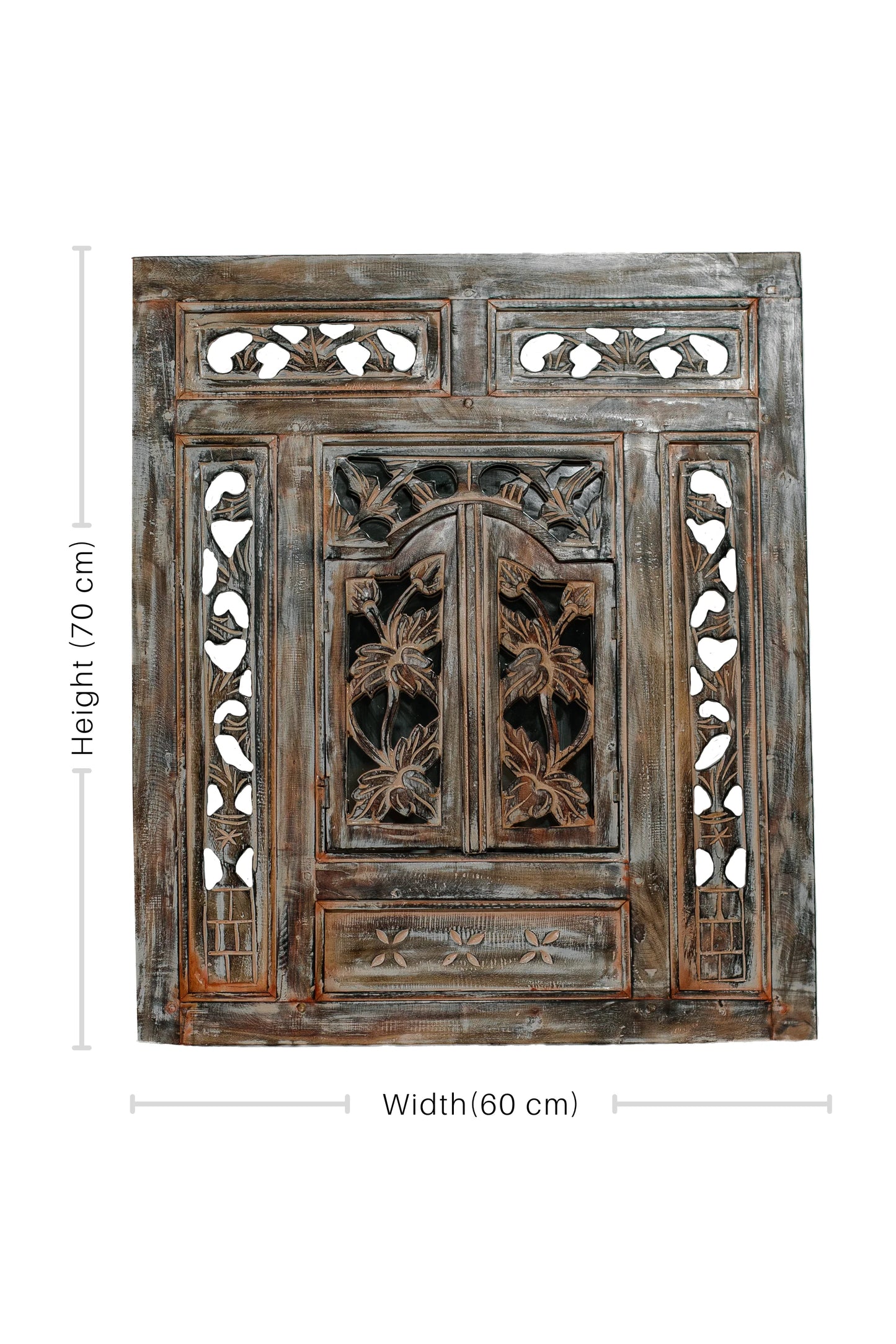 Hand Carved Wooden Rustic Mirror Frame - Style 3 - Antique Finish