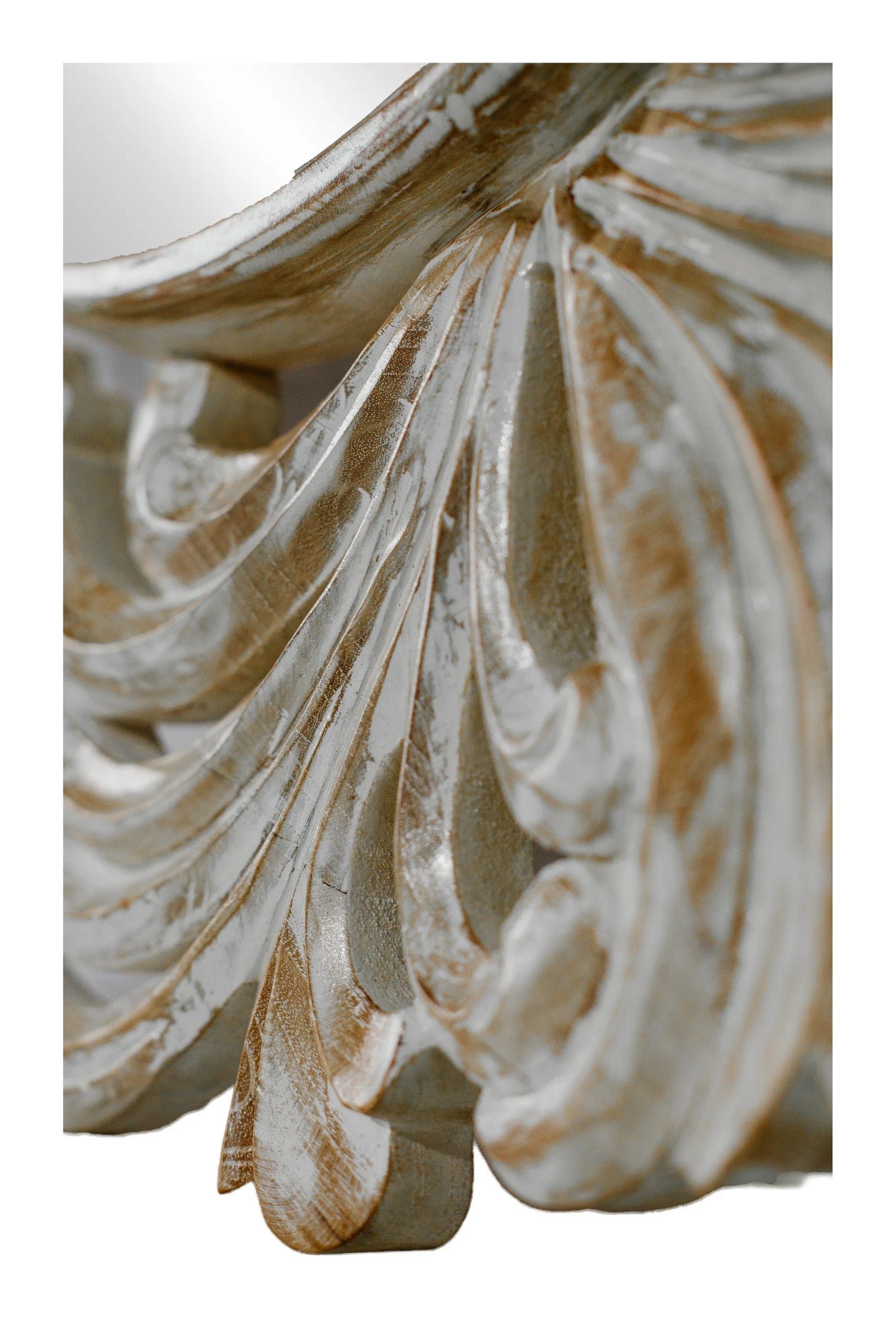 Hand Carved Wooden Contemperory Round Mirror Frame - Style 7