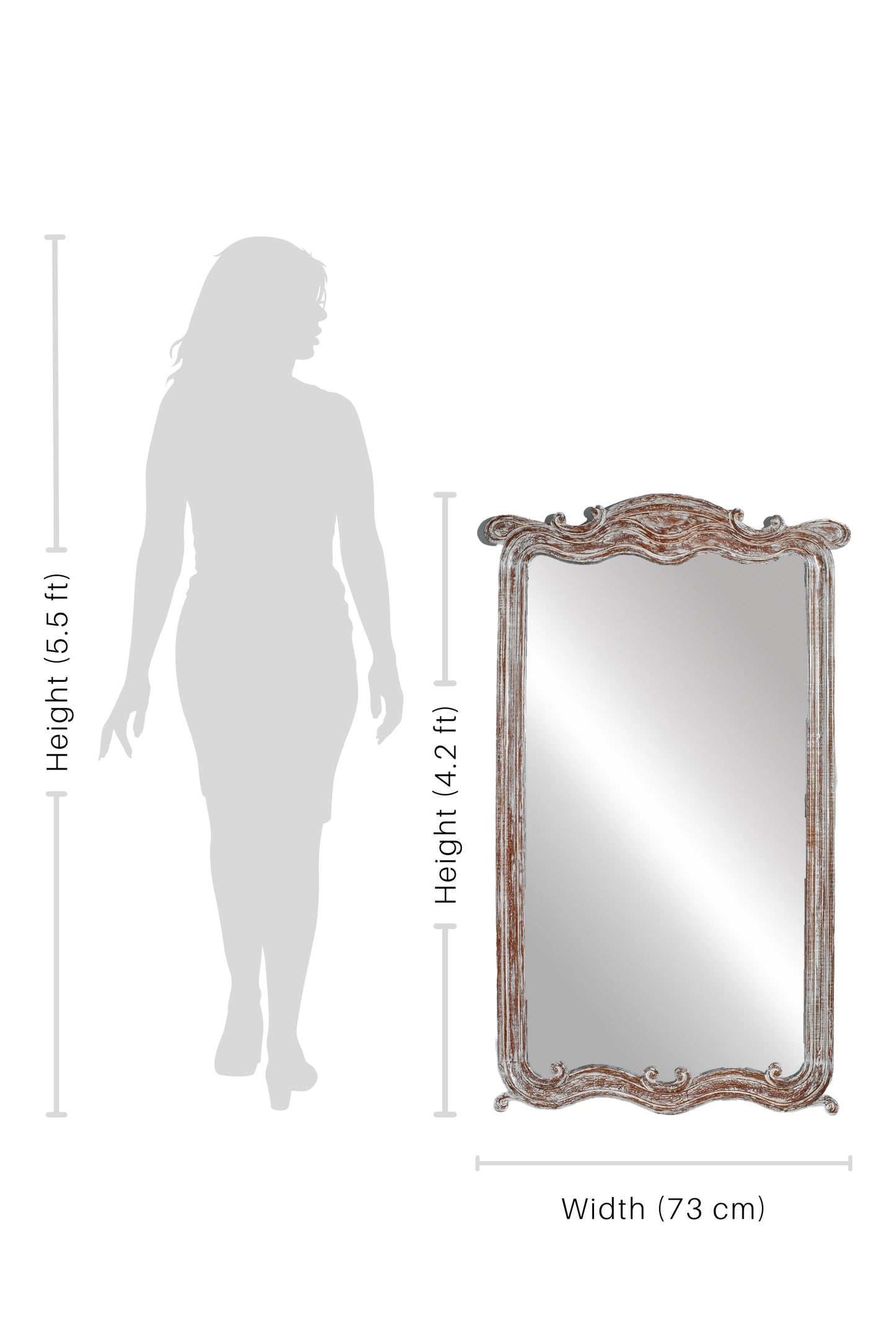 Colonial Style Standing Hand Carved Wooden Mirror Frame - Style 9
