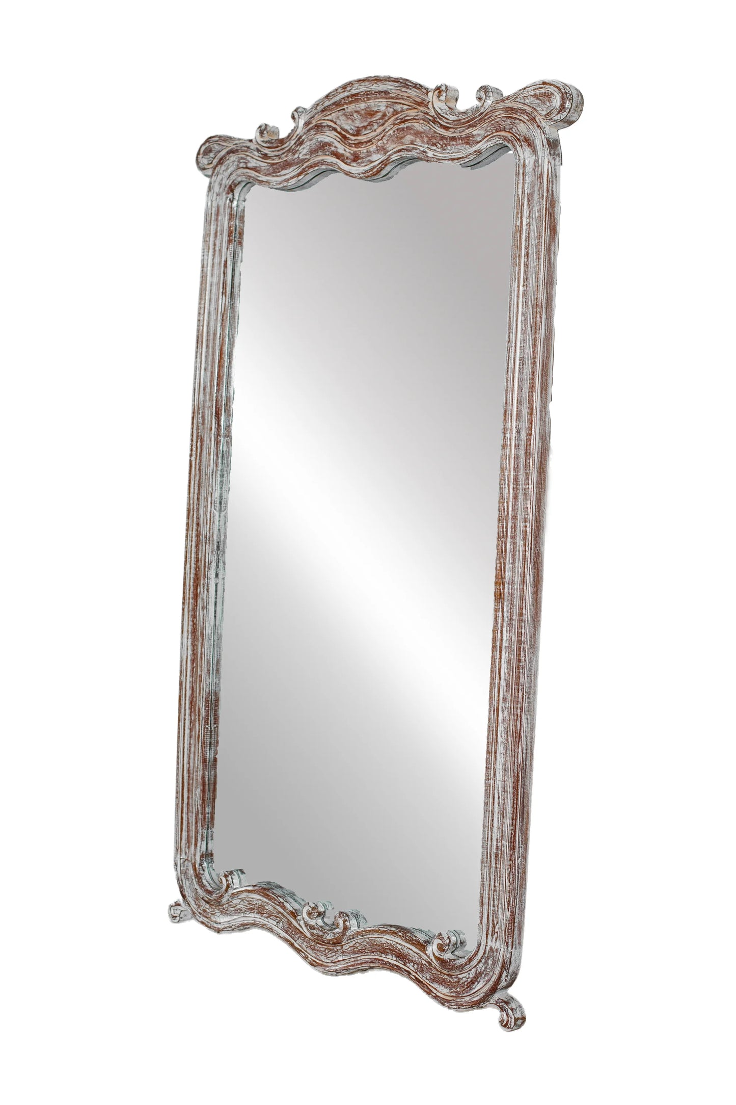 Colonial Style Standing Hand Carved Wooden Mirror Frame - Style 9
