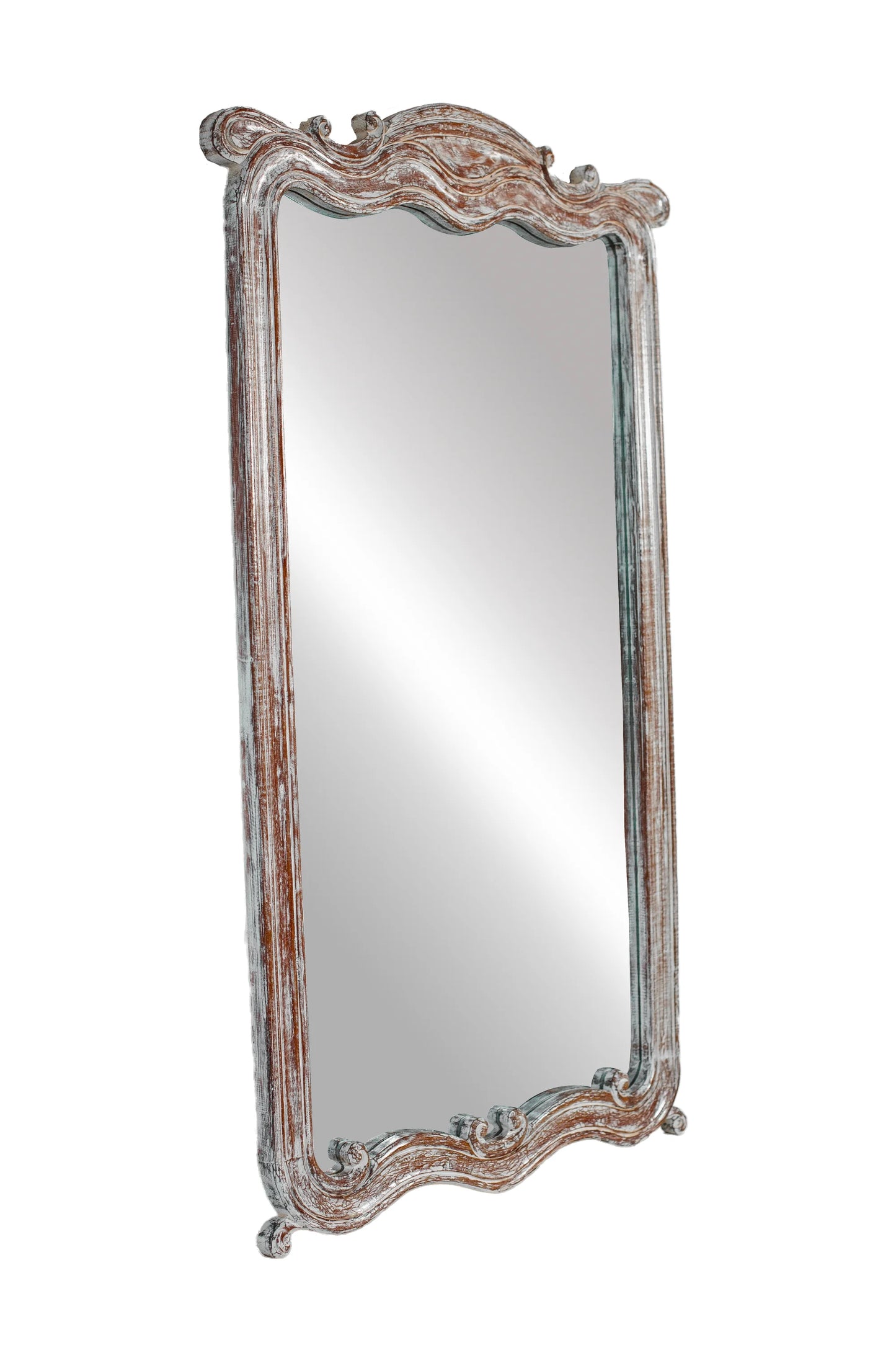 Colonial Style Standing Hand Carved Wooden Mirror Frame - Style 9