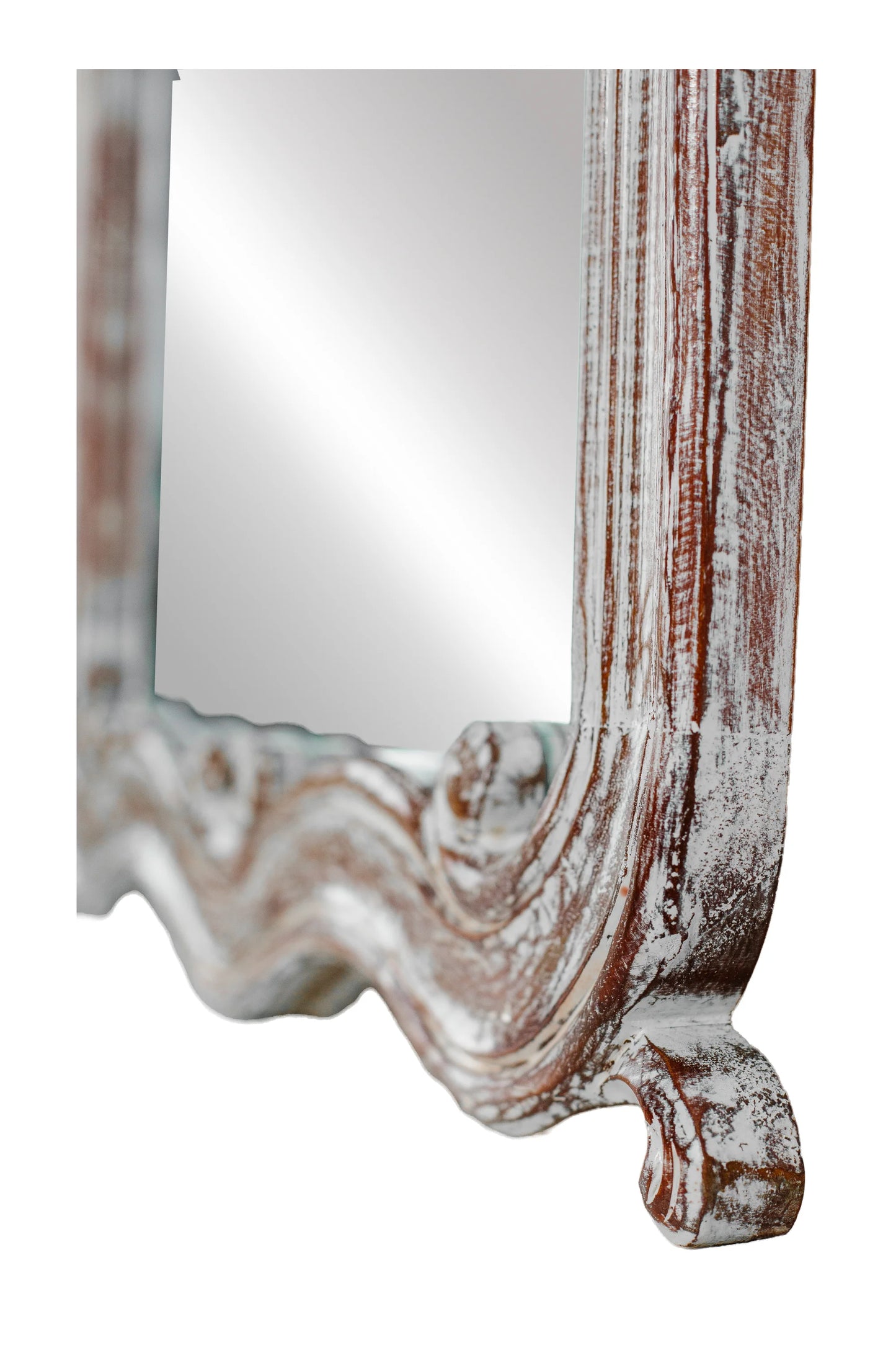 Colonial Style Standing Hand Carved Wooden Mirror Frame - Style 9