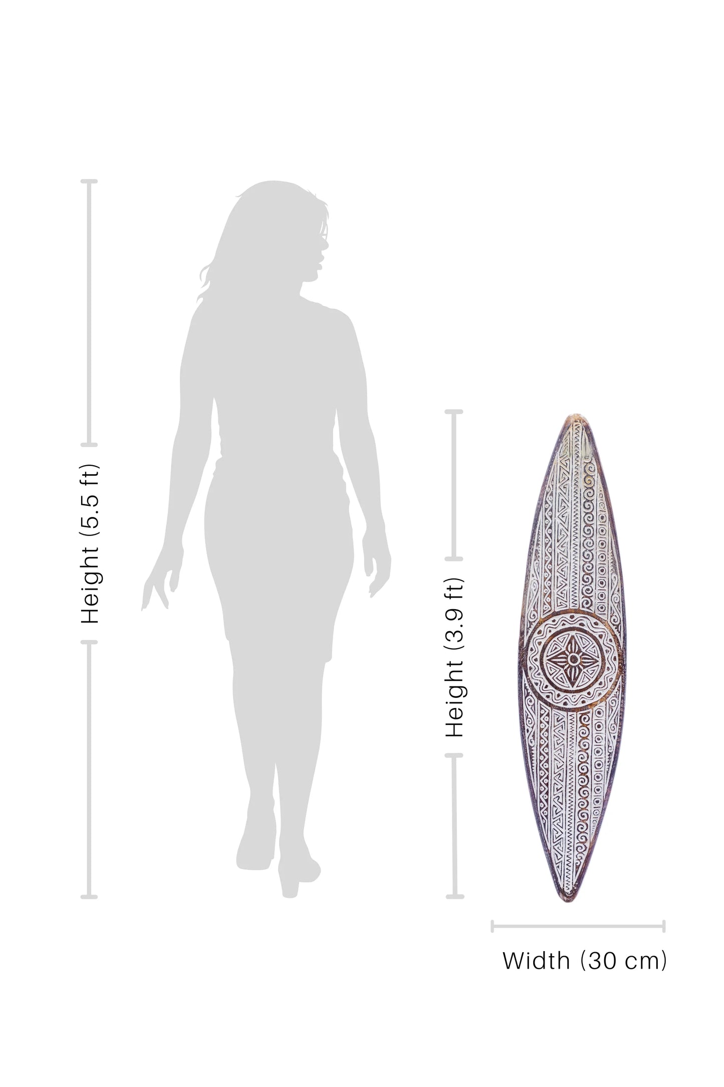 Tribal Carved Surfboard Wall Decor - Style 8