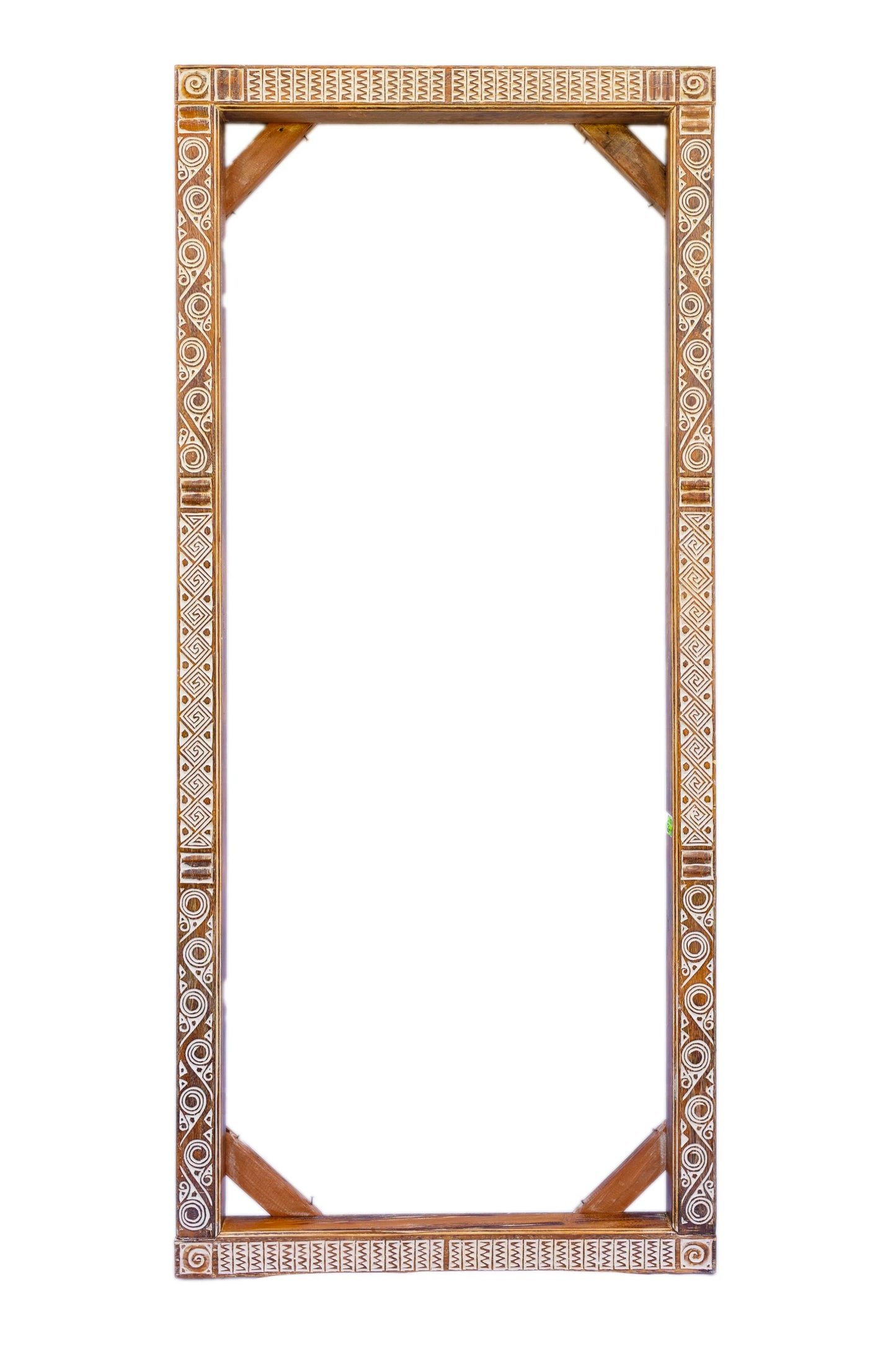 Tribal Hand Carved Wooden Mirror Frame Or Entrance Door Frame - Style 3