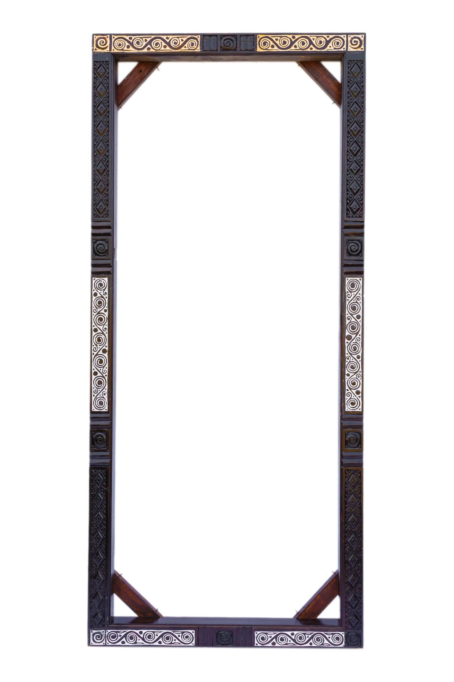 Tribal Hand Carved Wooden Mirror Frame Or Entrance Door Frame - Style 4
