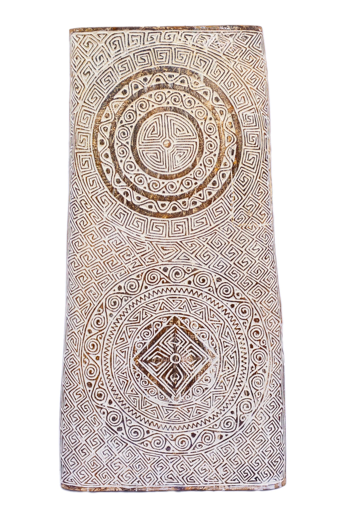 Intricate Tribal Hand Carved Wooden Panel - Medium - Style 1