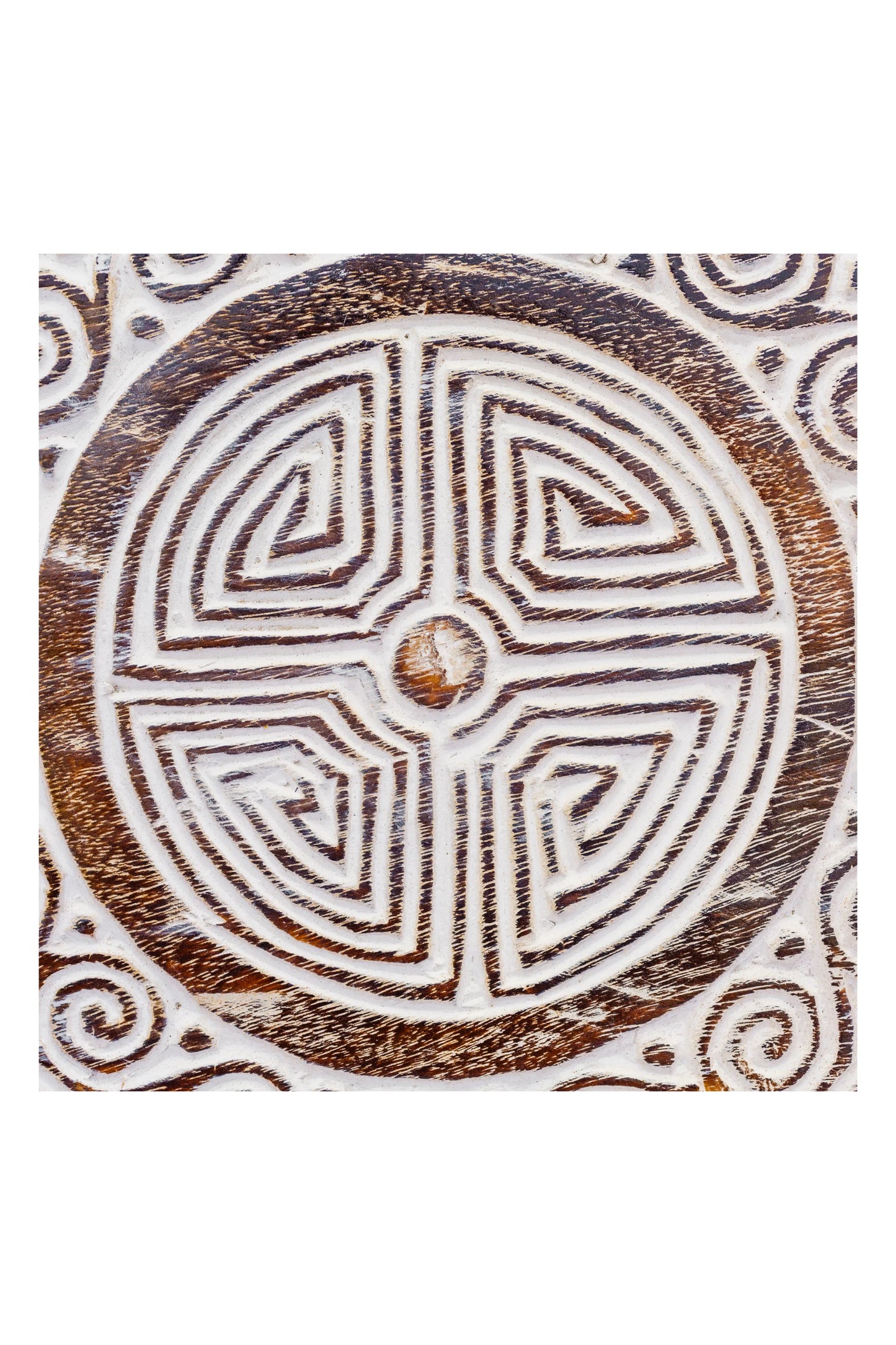 Intricate Tribal Hand Carved Wooden Panel - Medium - Style 1