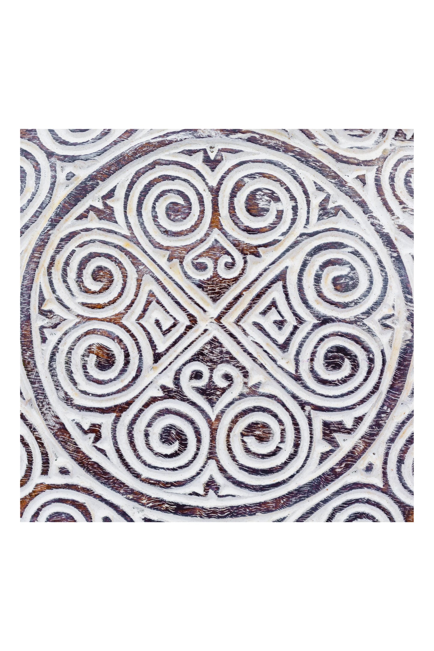 Intricate Tribal Hand Carved Natural Wooden Panel - Large - Style 1
