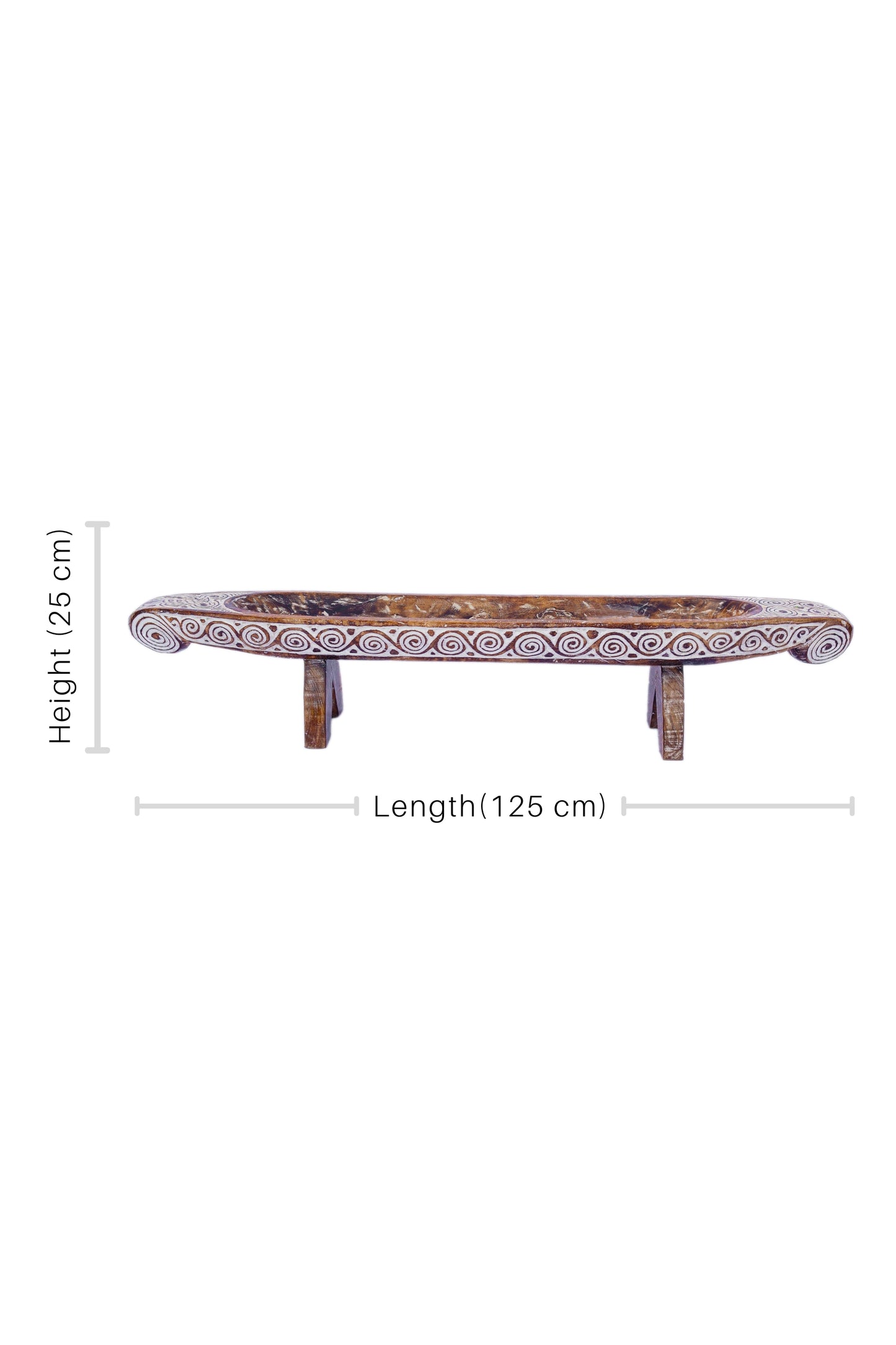 Tribal Hand Carved Wooden Boat - Large - Style 5