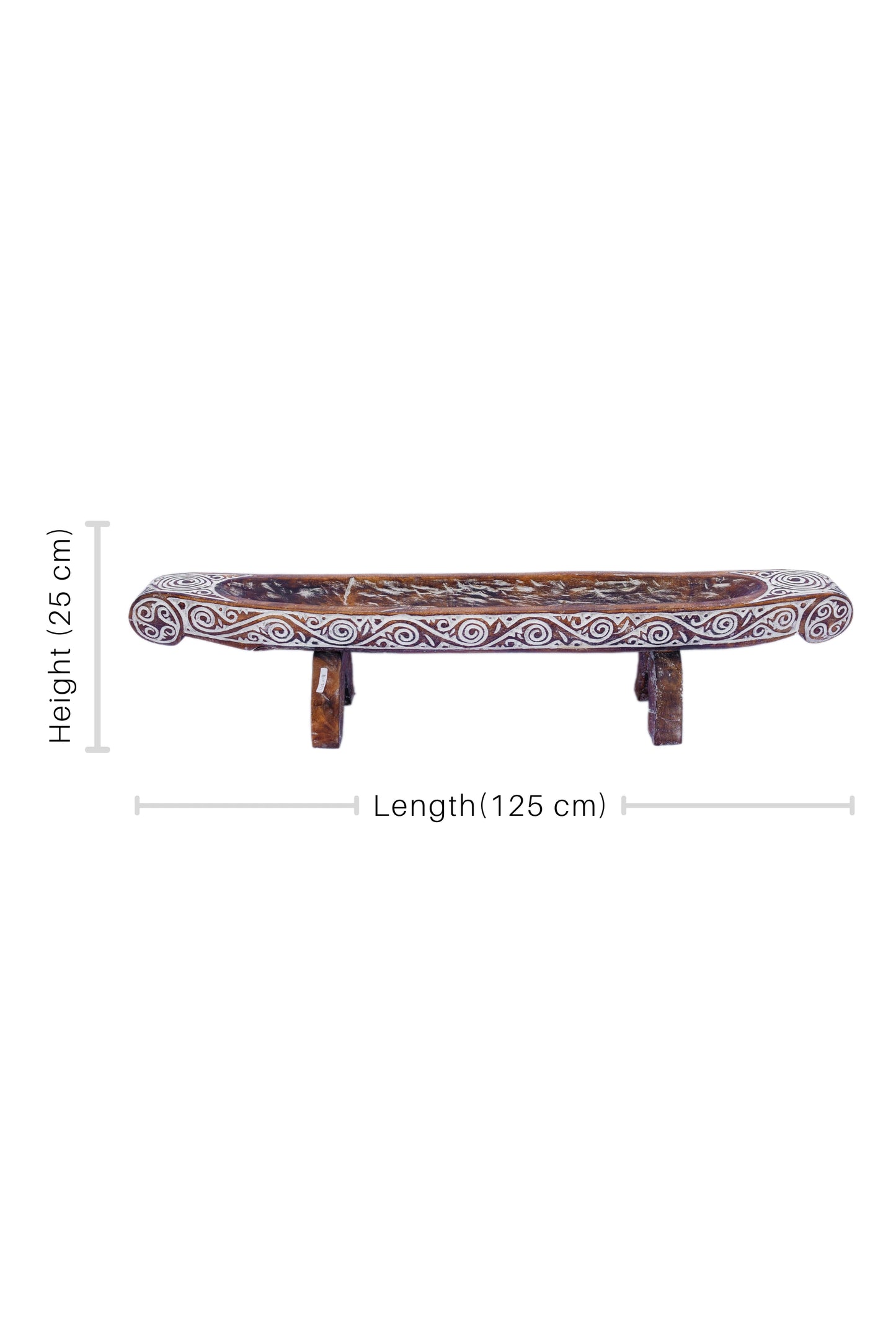 Tribal Hand Carved Wooden Boat - Large - Style 6