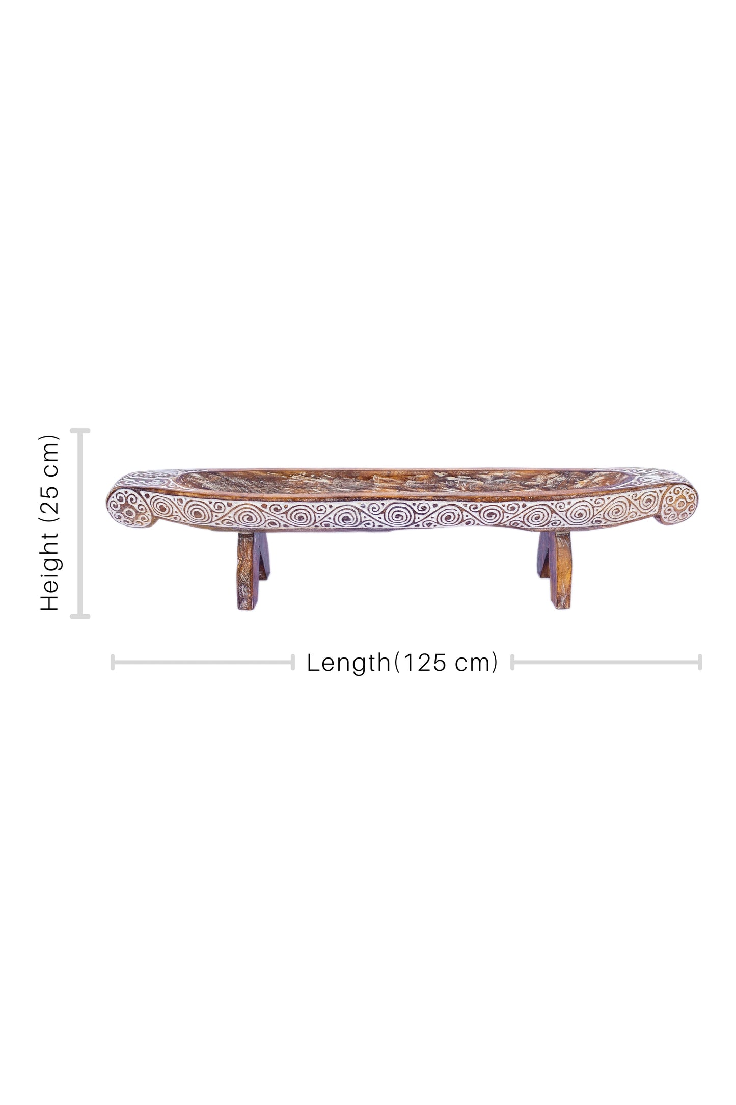 Tribal Hand Carved Wooden Boat - Large - Style 1