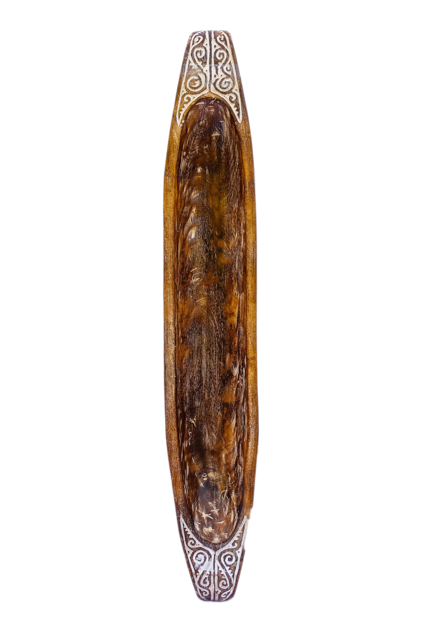 Tribal Hand Carved Wooden Boat - Large - Style 1