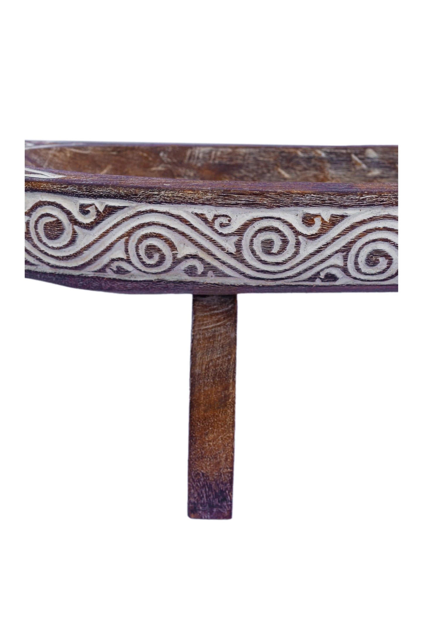 Tribal Hand Carved Wooden Boat - Large - Style 3