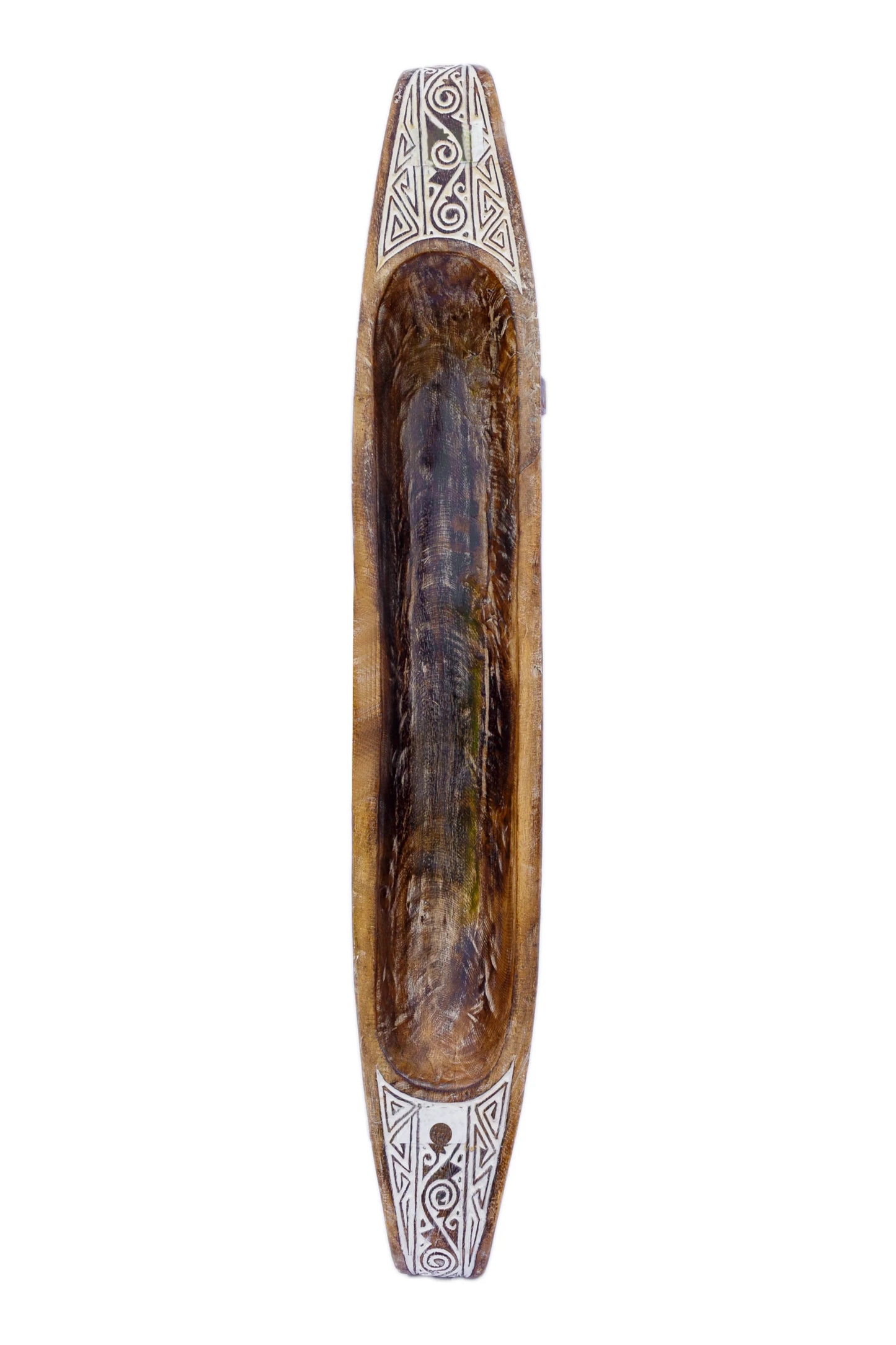 Tribal Hand Carved Wooden Boat - Large - Style 4