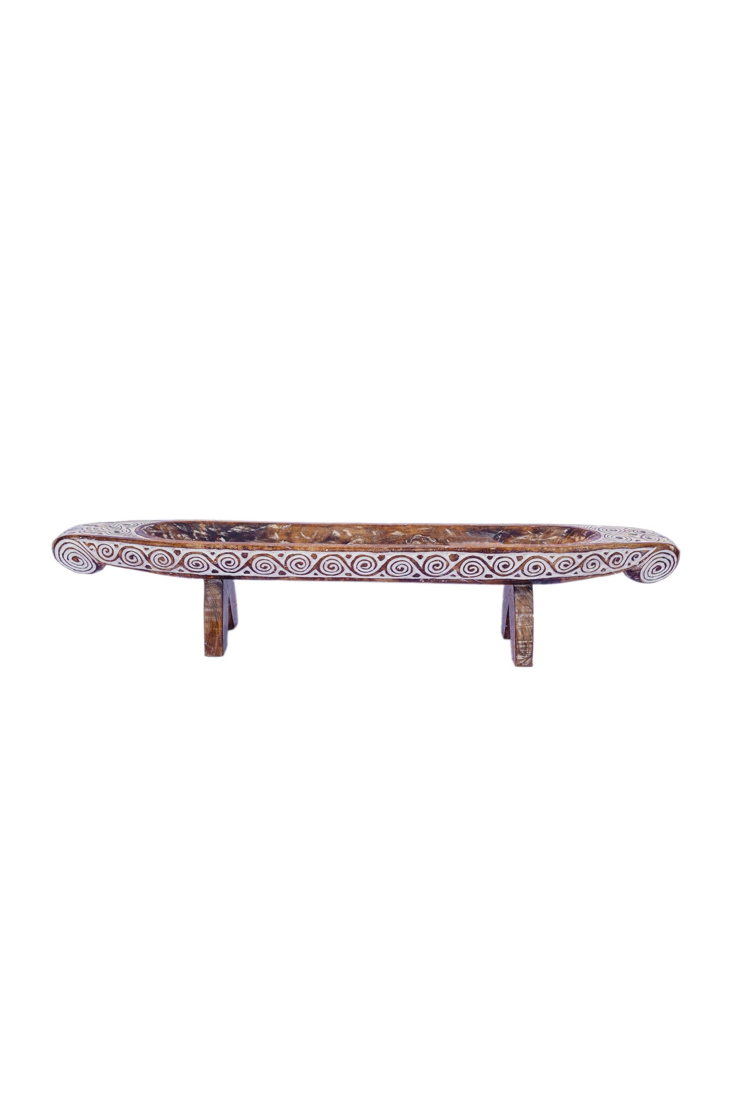 Tribal Hand Carved Wooden Boat - Large - Style 5