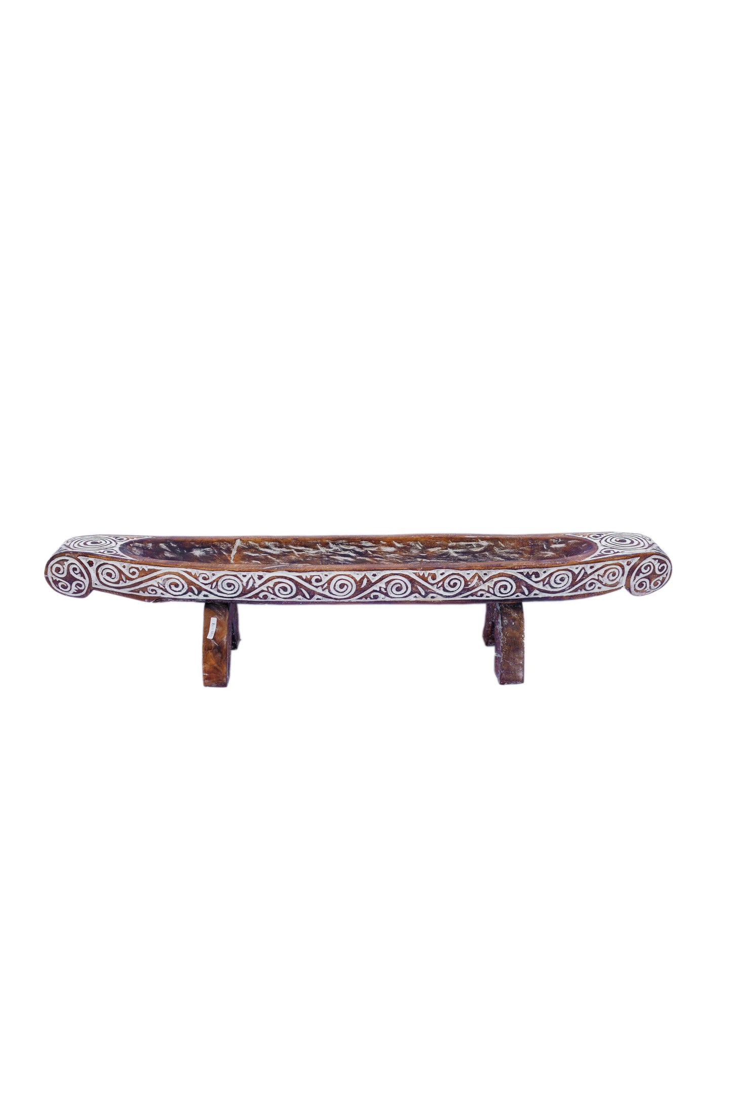 Tribal Hand Carved Wooden Boat - Large - Style 6