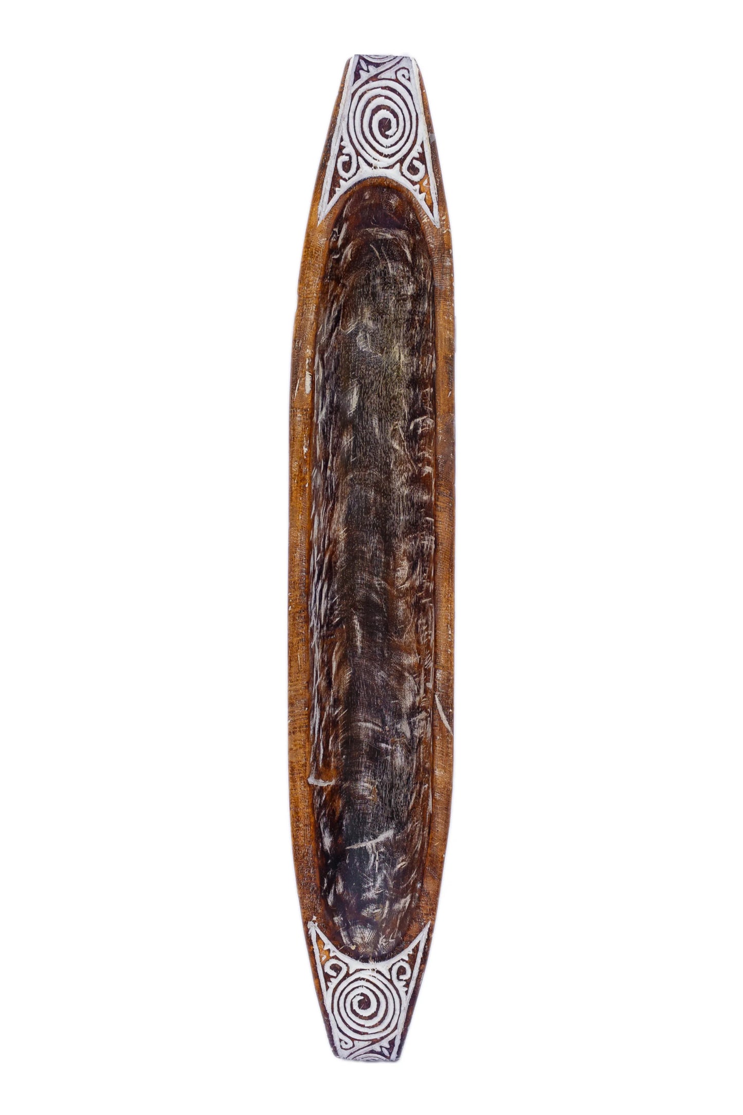 Tribal Hand Carved Wooden Boat - Large - Style 6