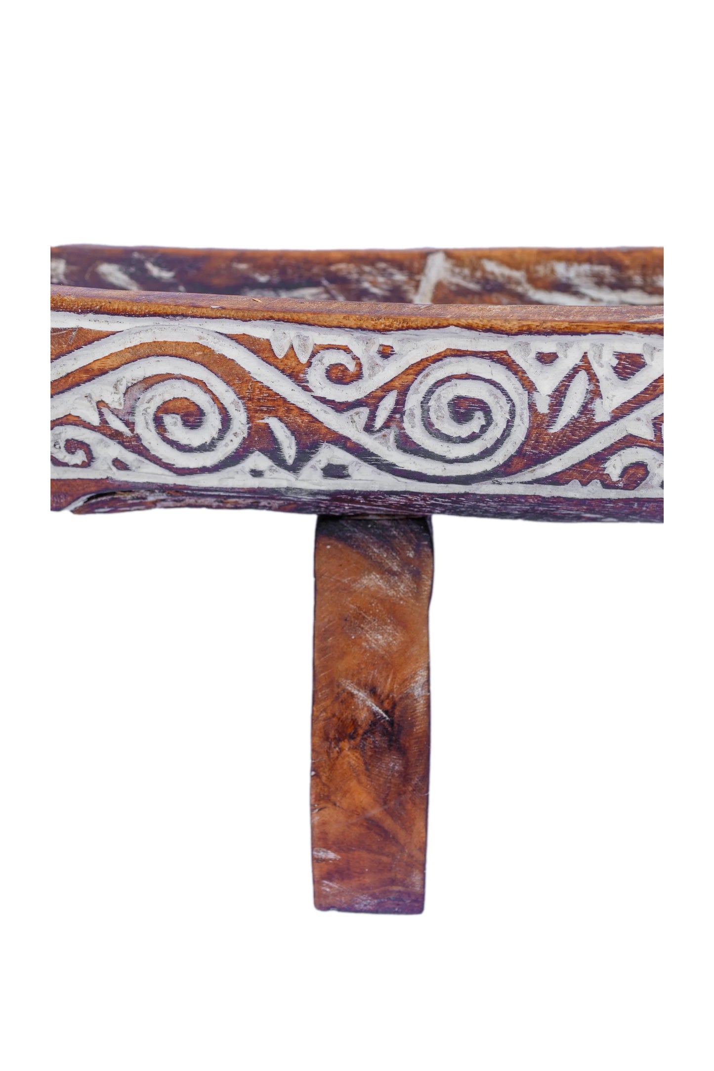 Tribal Hand Carved Wooden Boat - Large - Style 6
