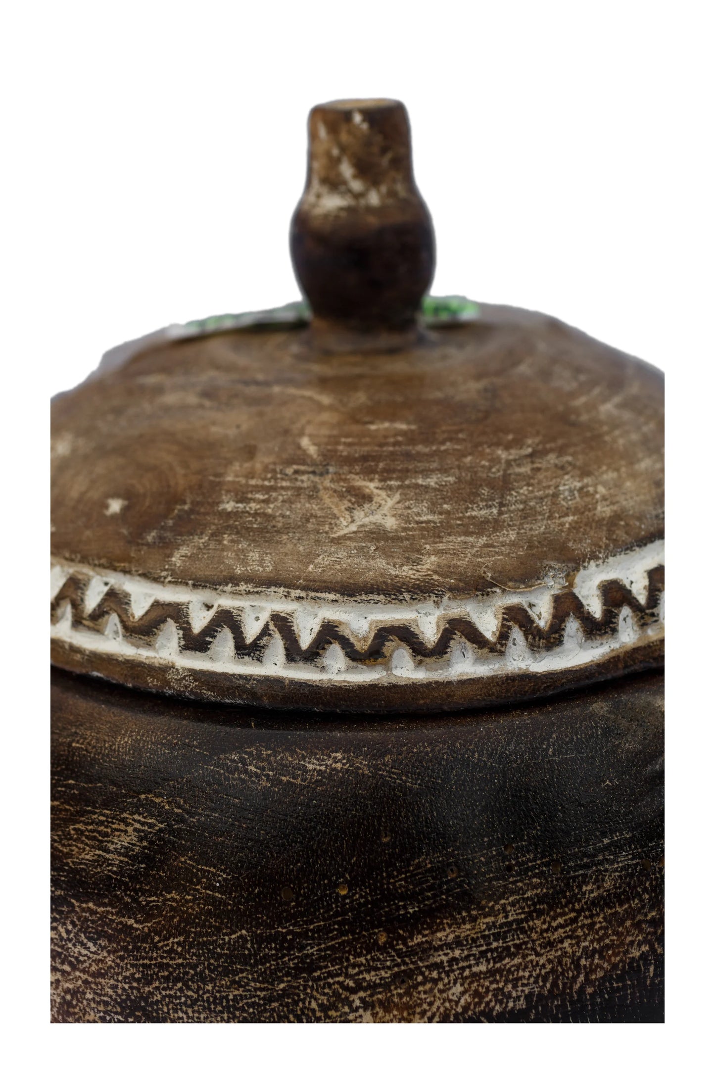 Tribal Hand Carved Timor Style Wooden Bowls With Lids - Style 10