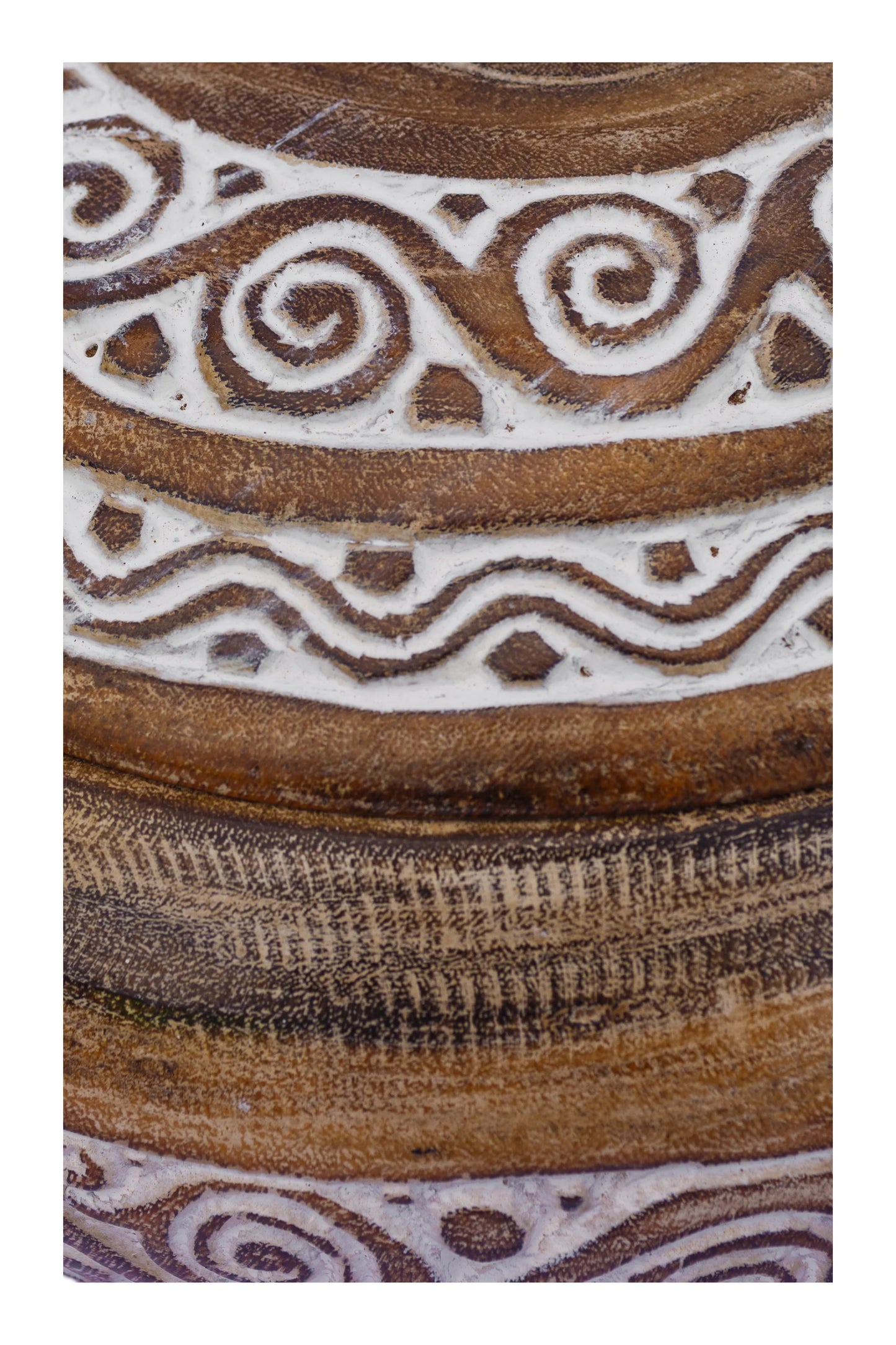 Tribal Hand Carved Timor Style Wooden Bowls With Lids - Style 2