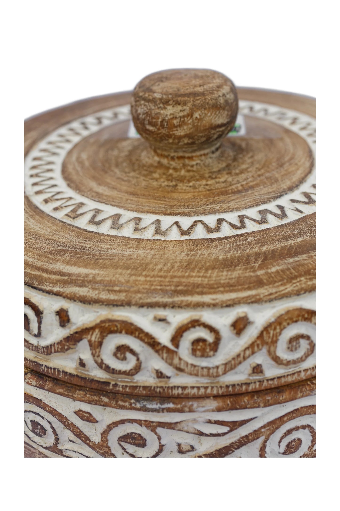 Tribal Hand Carved Timor Style Wooden Bowls With Lids - Style 5