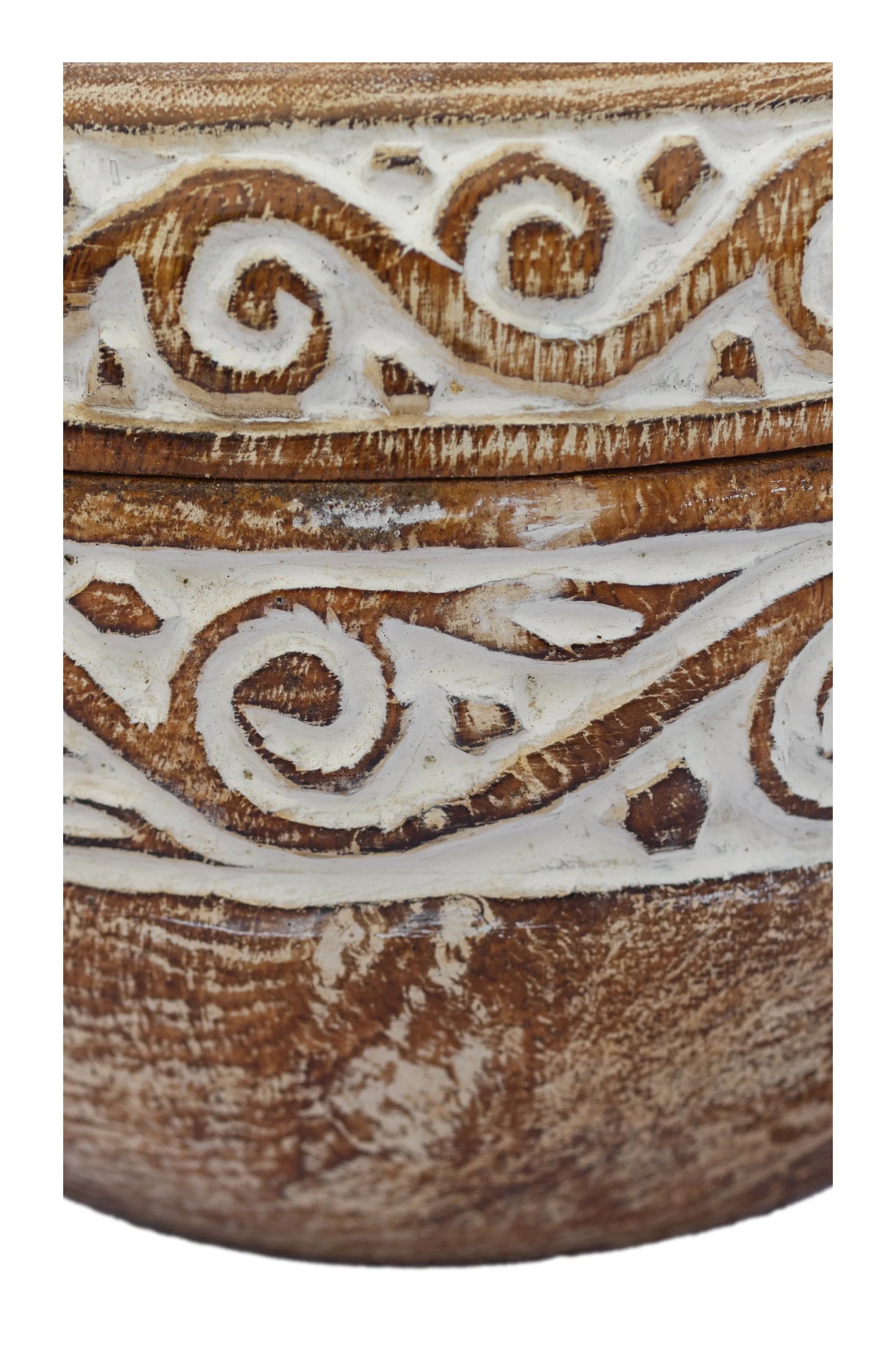 Tribal Hand Carved Timor Style Wooden Bowls With Lids - Style 5