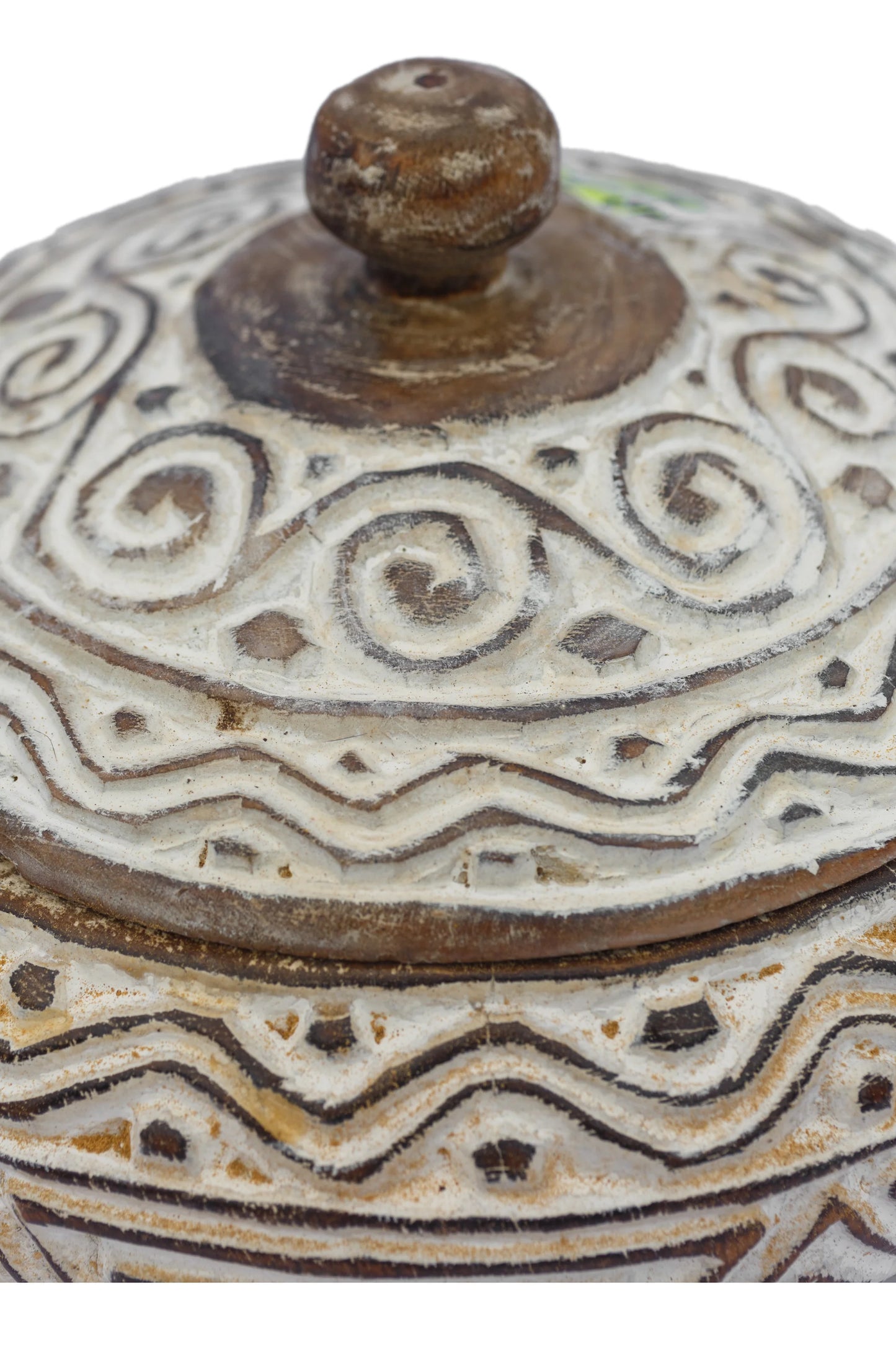 Tribal Hand Carved Timor Style Wooden Bowls With Lids - Style 6