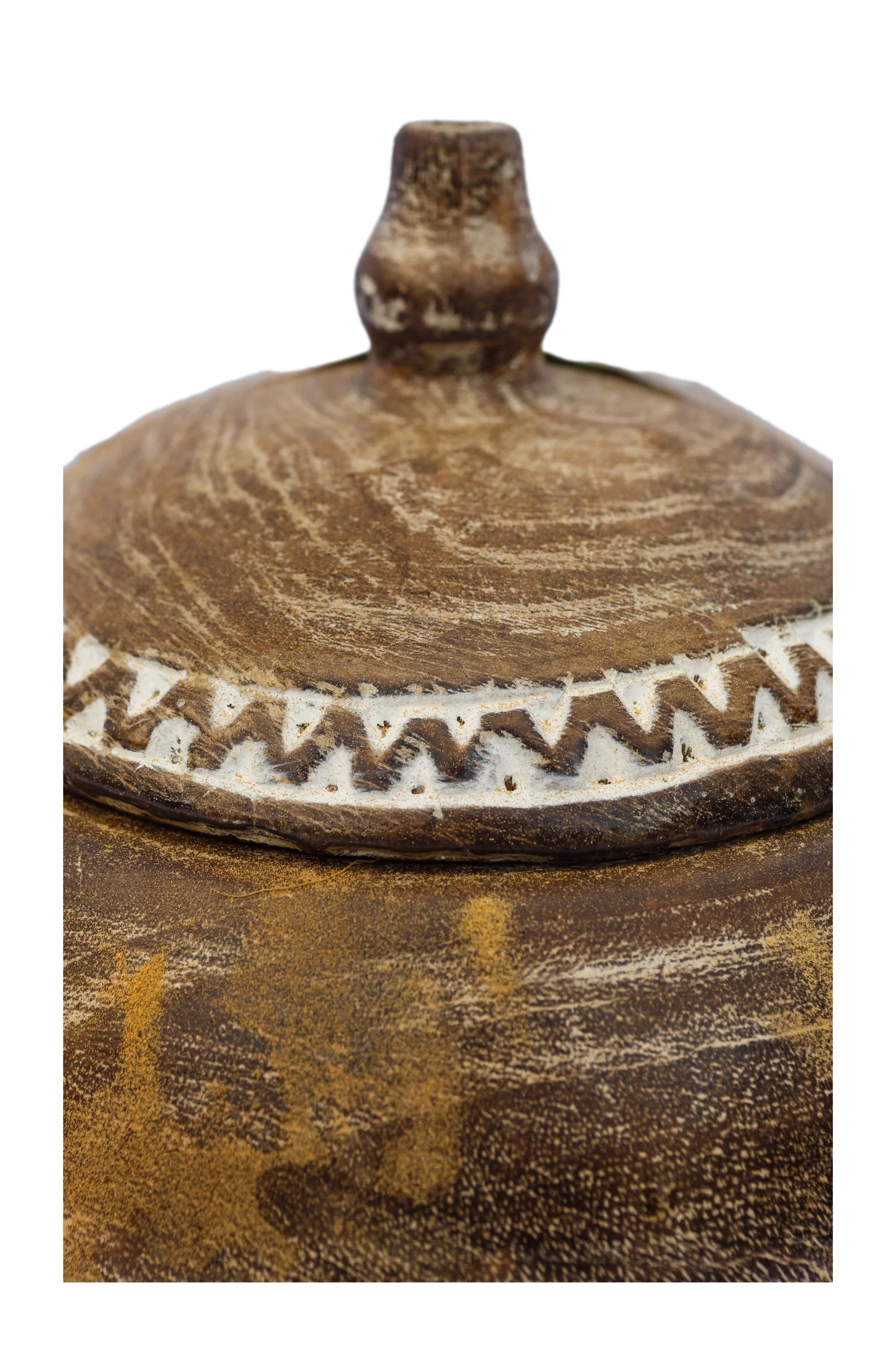 Tribal Hand Carved Timor Style Wooden Bowls With Lids - Style 9