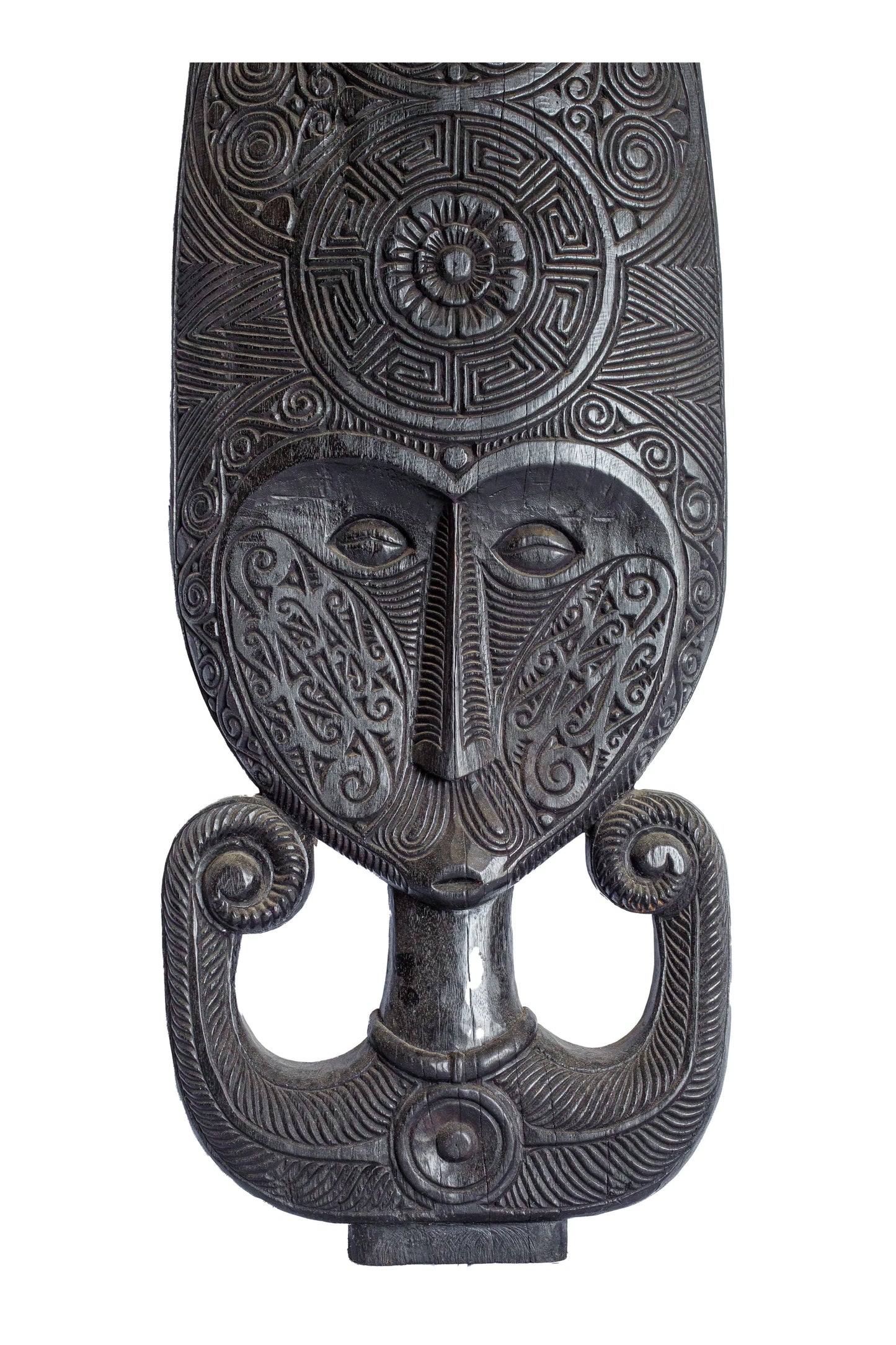 Intricate Carving Timor Warrior Mask - Extra Large