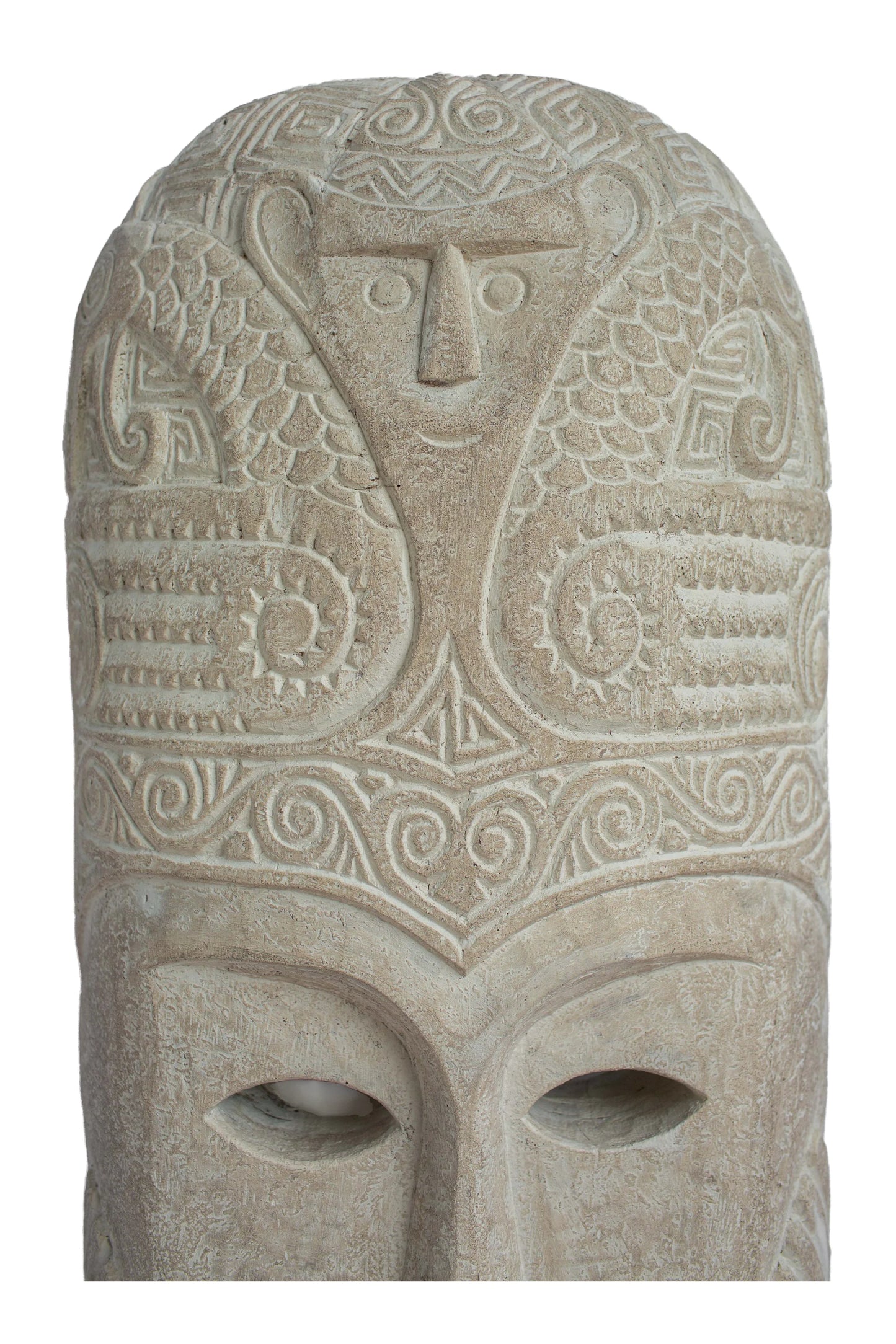 Tribal Warrior Mask - White - Large - Style 01
