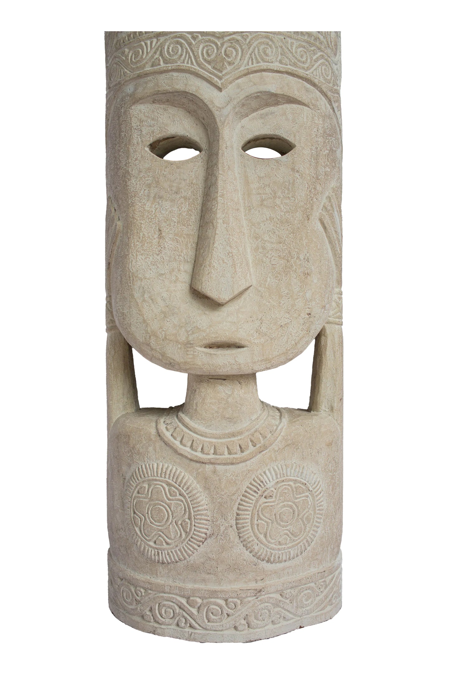 Tribal Warrior Mask - White - Large - Style 01