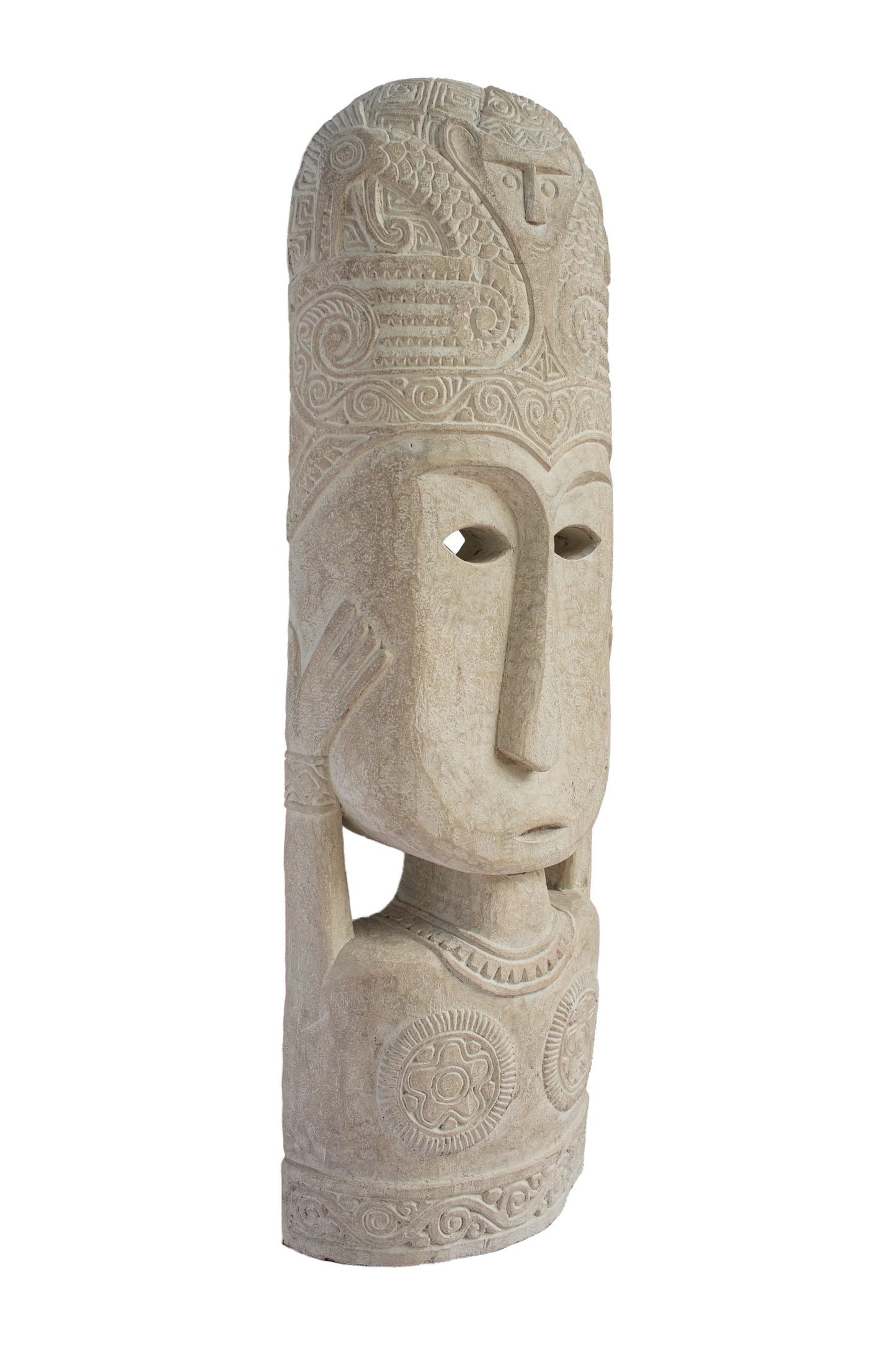 Tribal Warrior Mask - White - Large - Style 01