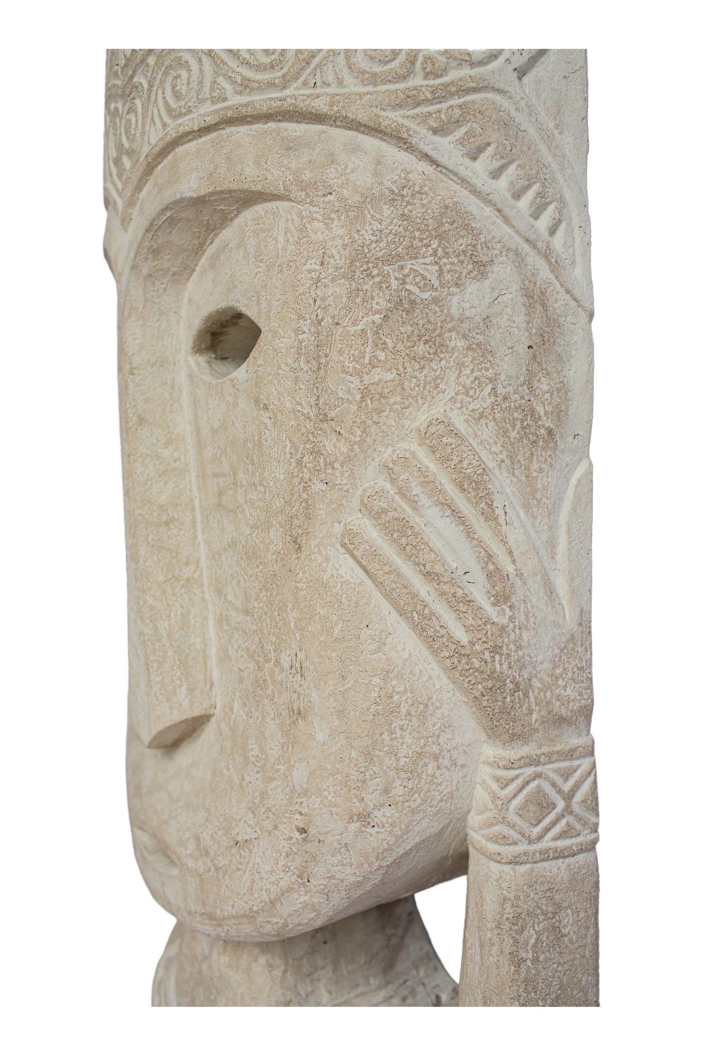Tribal Warrior Mask - White - Large - Style 01