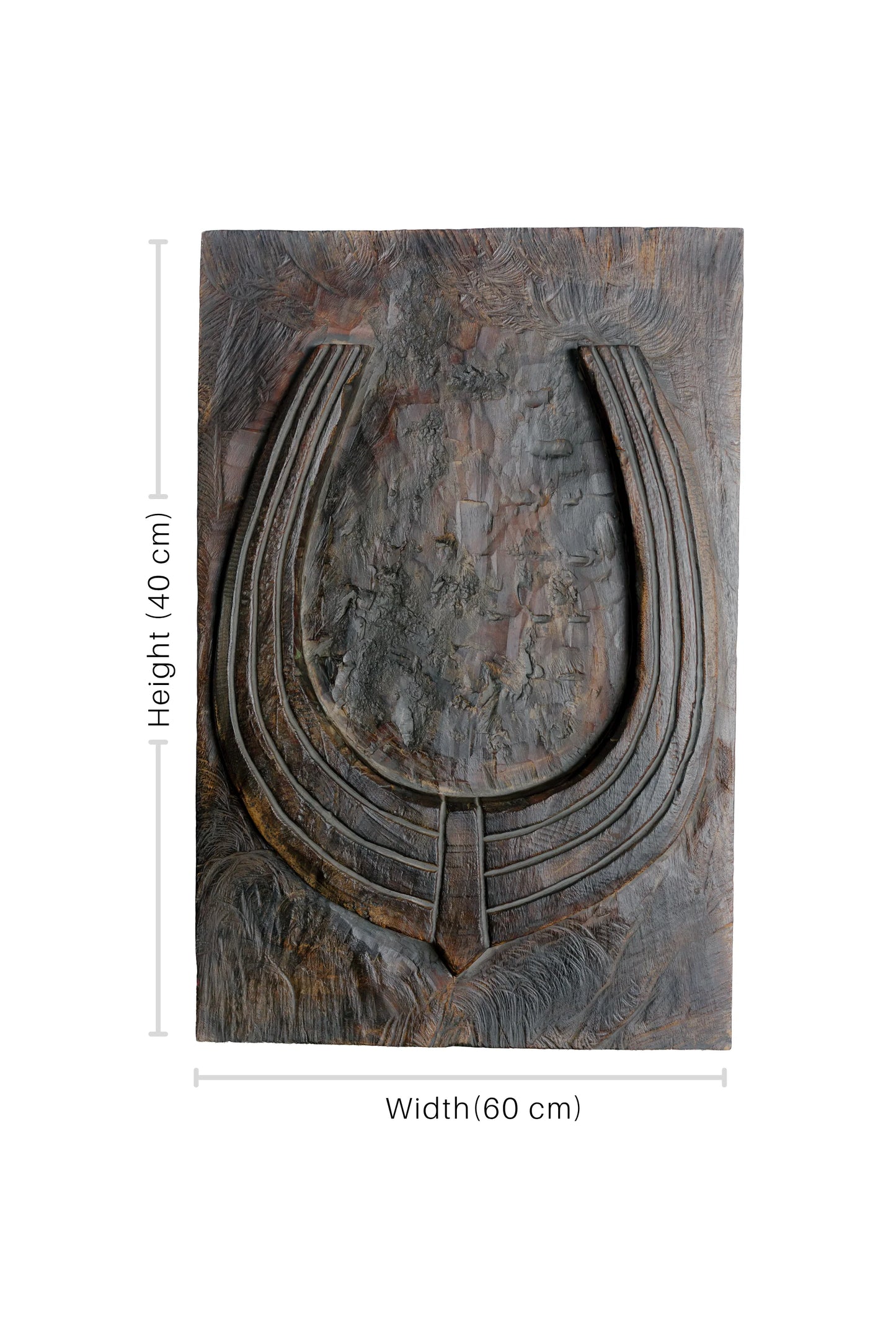 Wild Bison Horn Hand Carved Wooden Wall Panel
