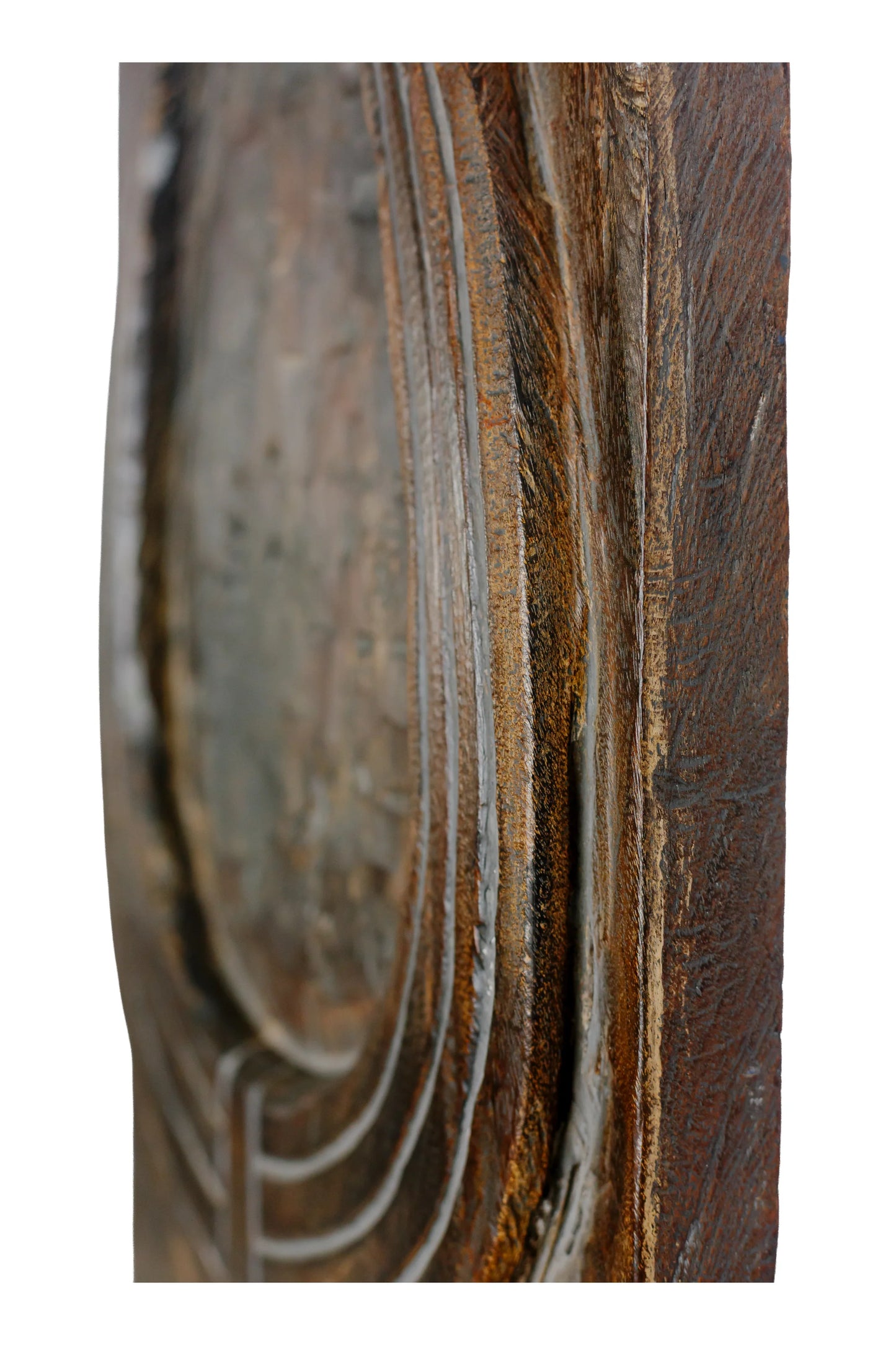 Wild Bison Horn Hand Carved Wooden Wall Panel