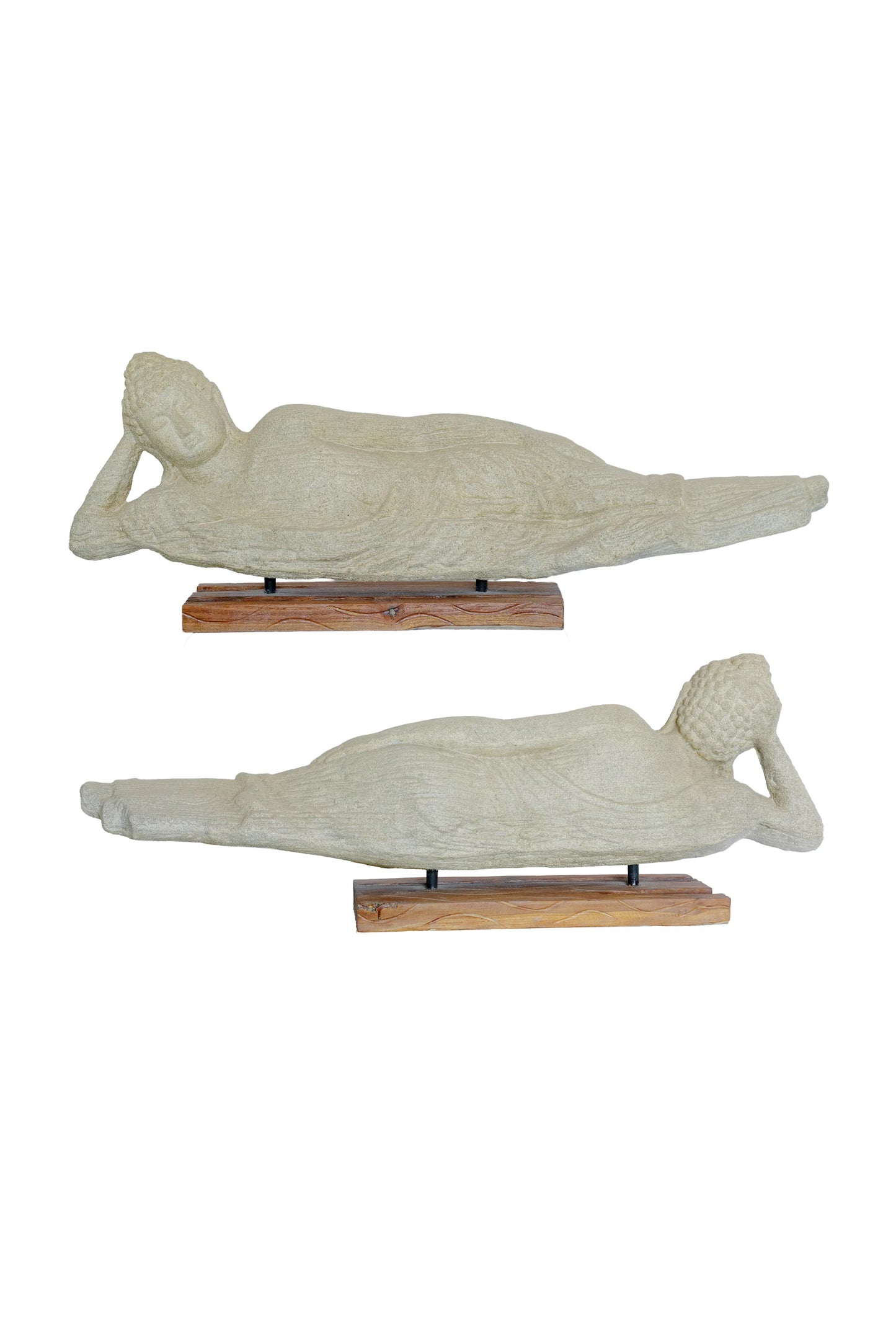 Resting Buddha on Wooden Stand