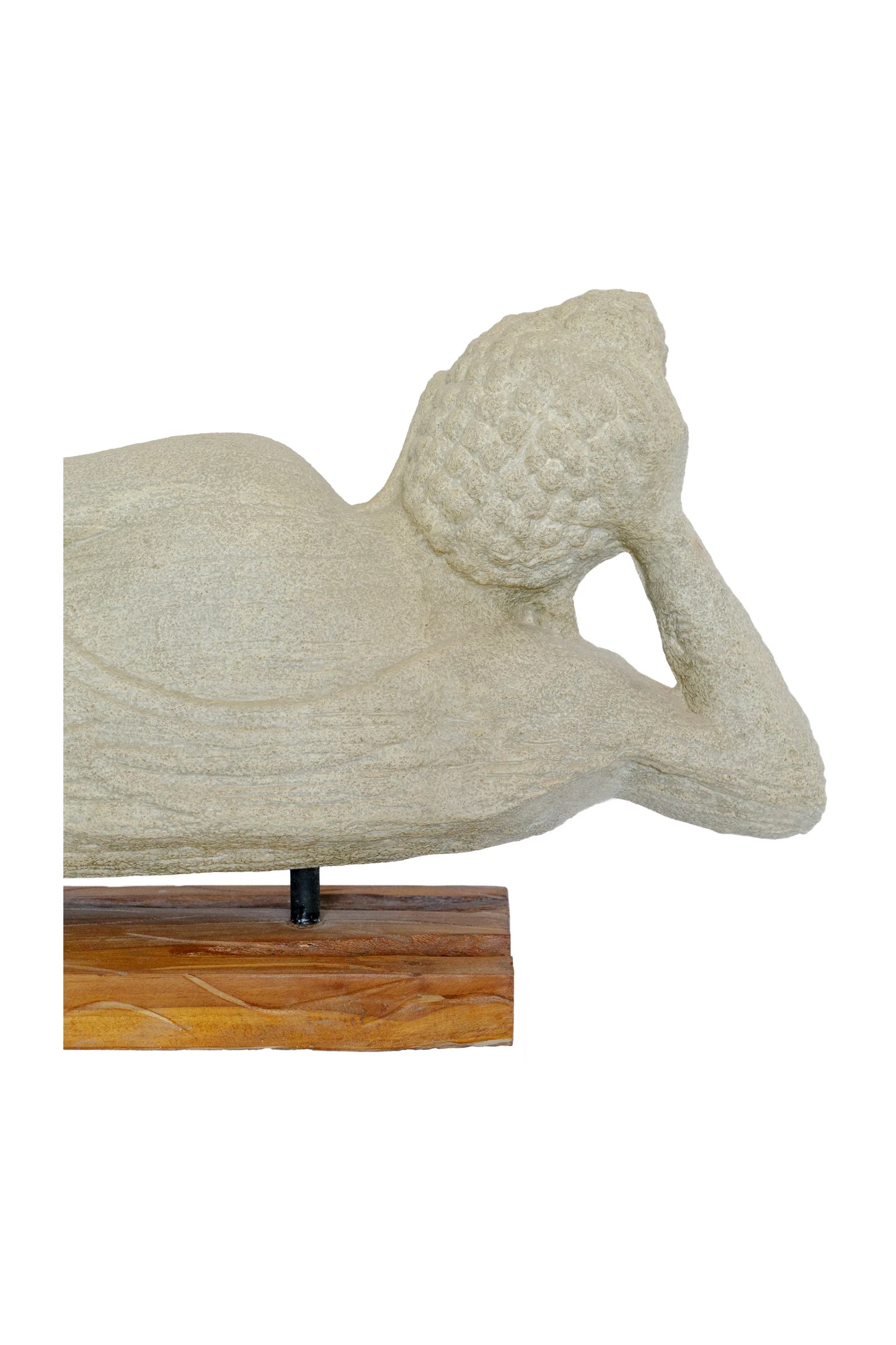 Resting Buddha on Wooden Stand