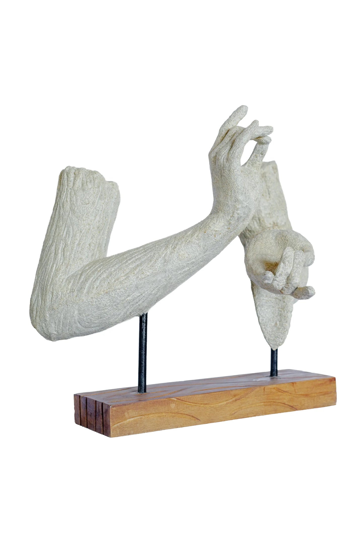 Meditating Buddha Hands on Wood