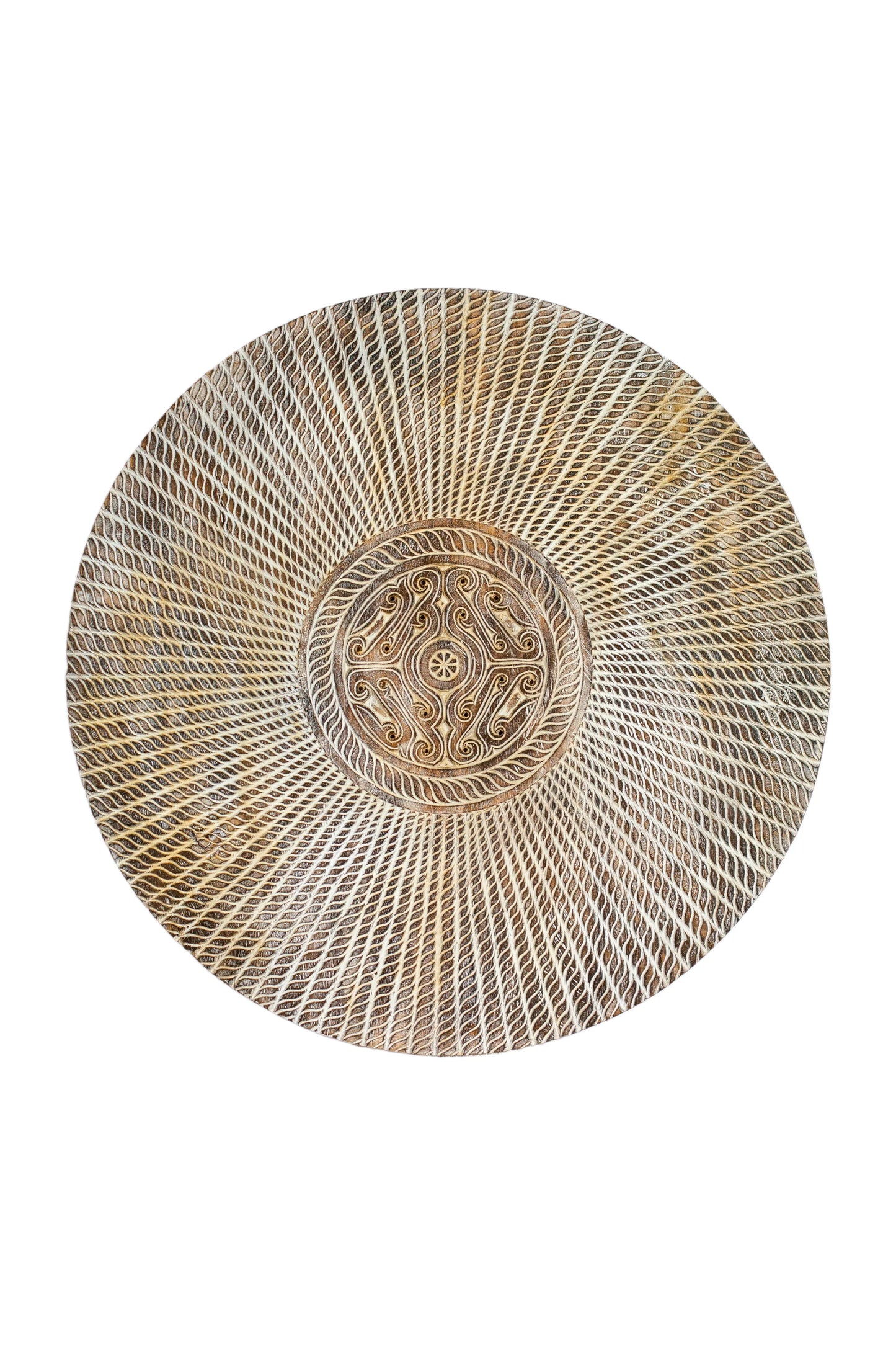 Timor Tribal Hand Carved Decorative Wall Panel - Round - Style 1