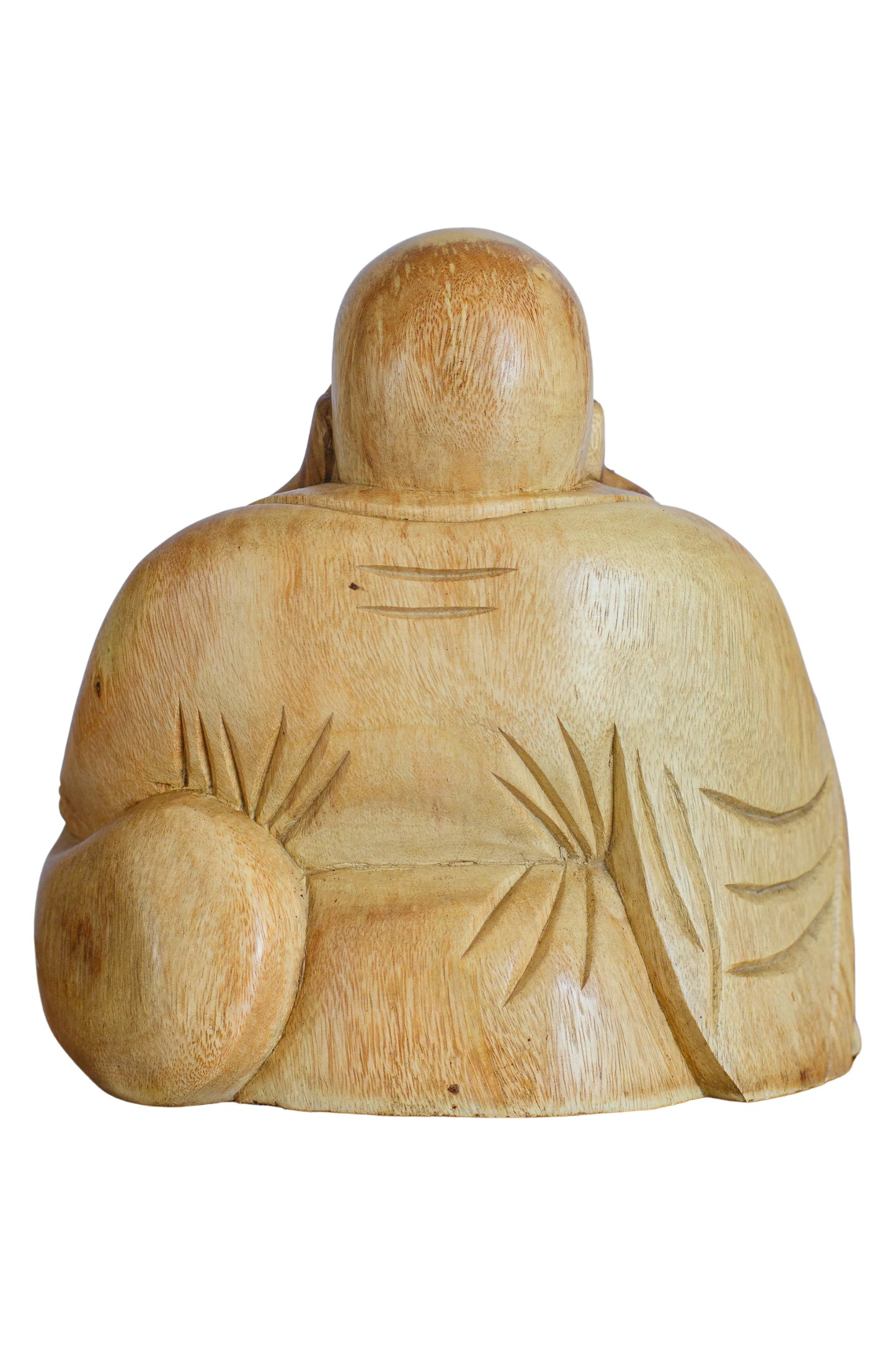 Hand Carved Wooden Lucky Buddha Statue