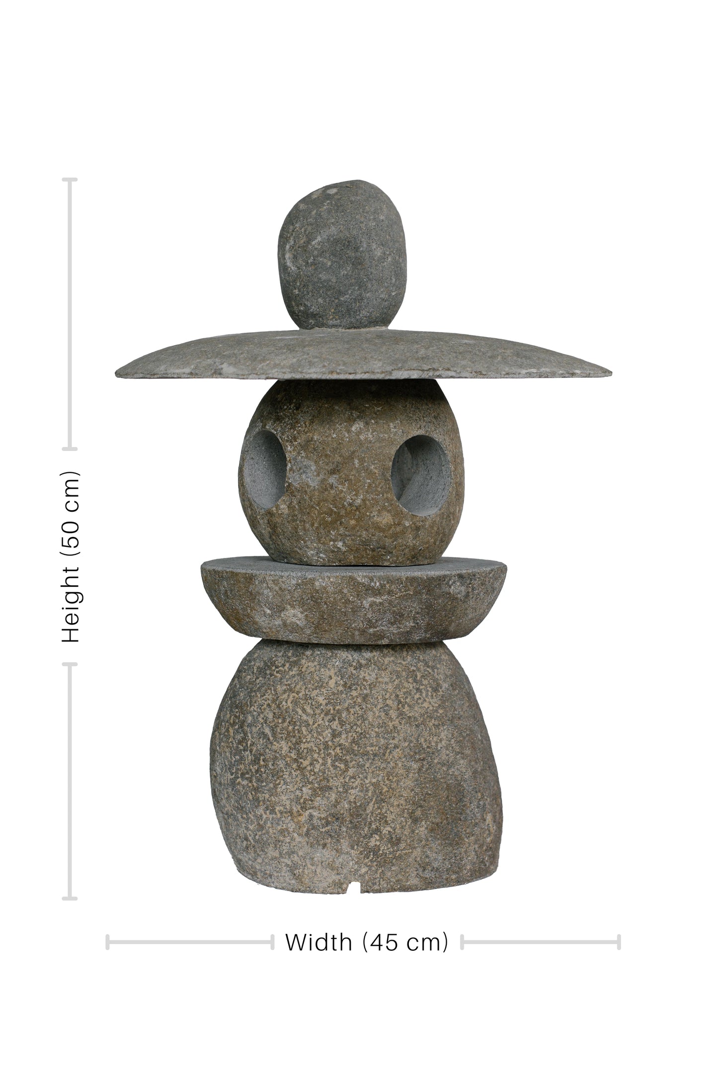 Hand Sculpted Natural Stone Pathway Lamp - Style 2
