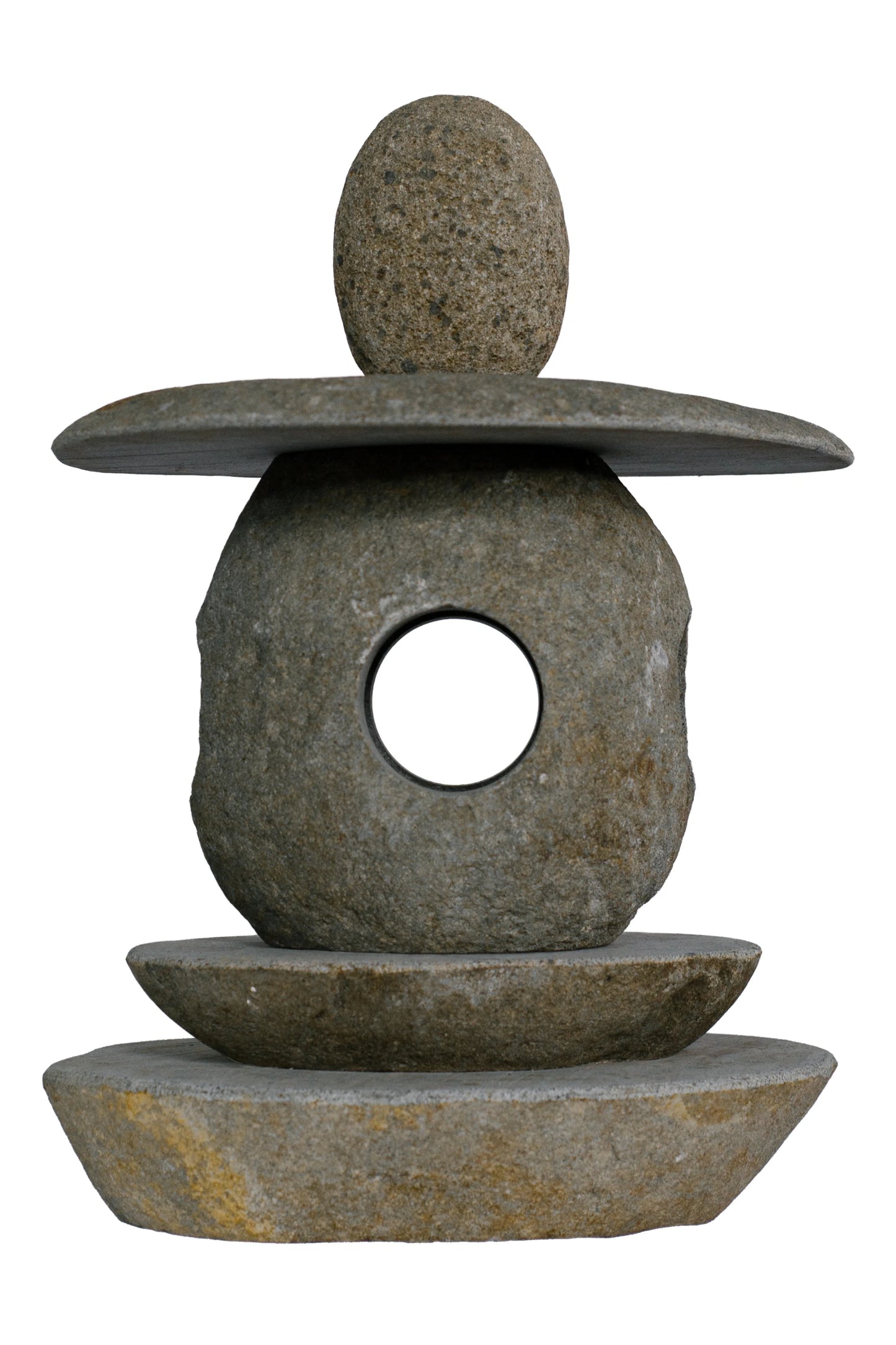 Hand Sculpted Natural Stone Pathway Lamp - Style 1