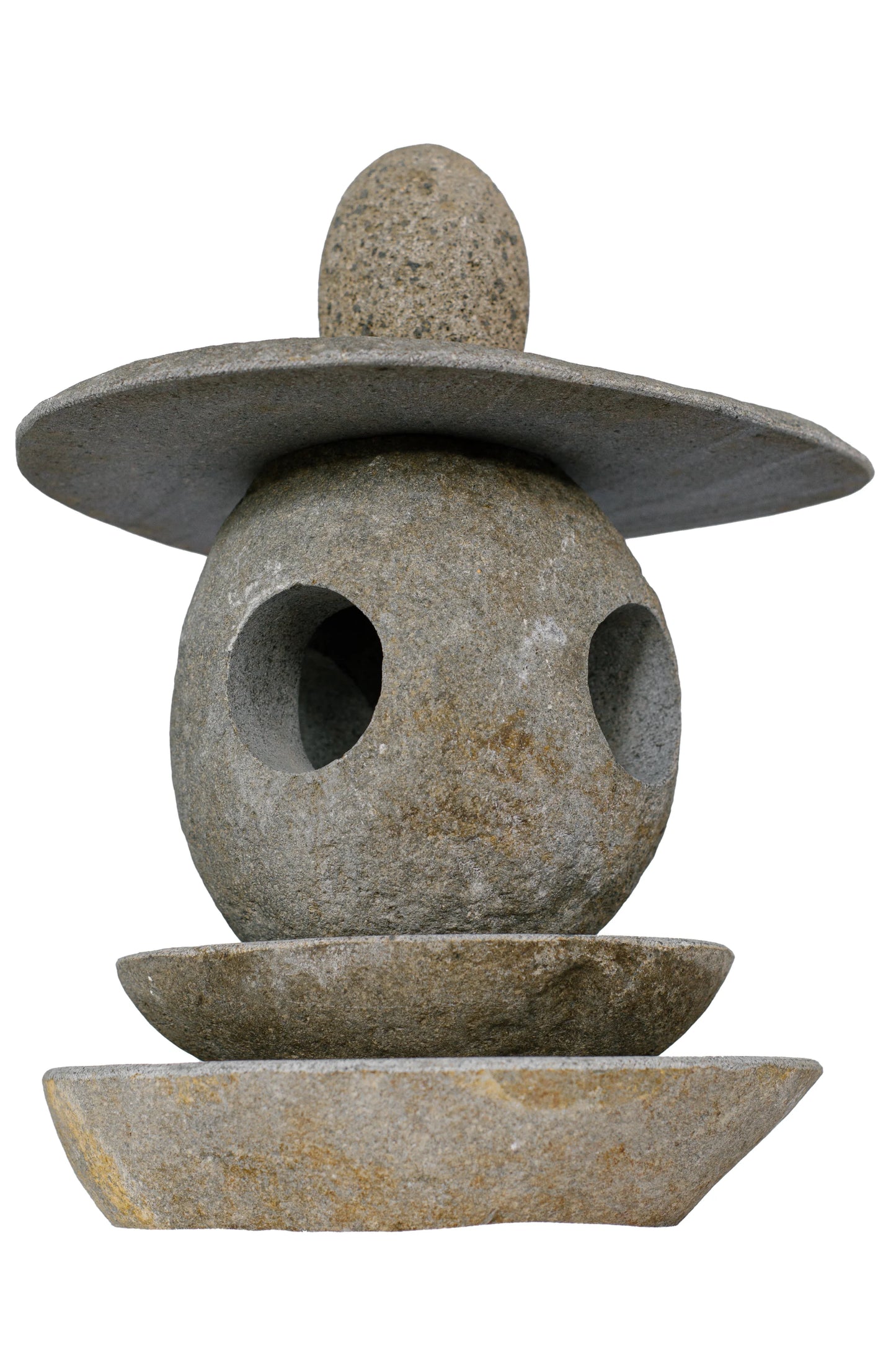 Hand Sculpted Natural Stone Pathway Lamp - Style 1