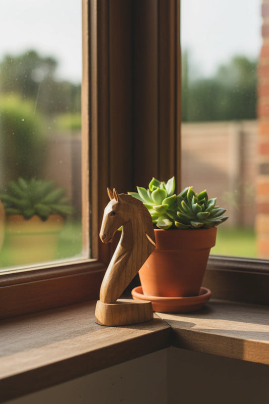 Graceful Gallopper Handcarved Wooden Horse Bust