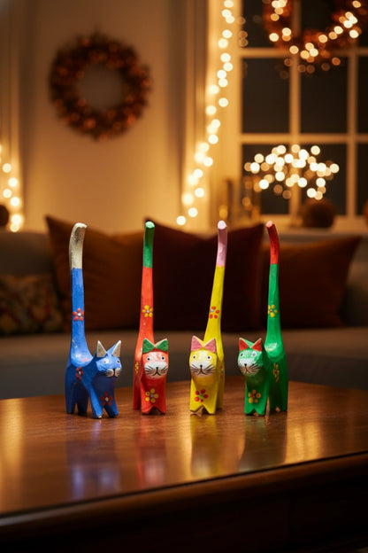 Vibrant Feline Family (Set of 4)