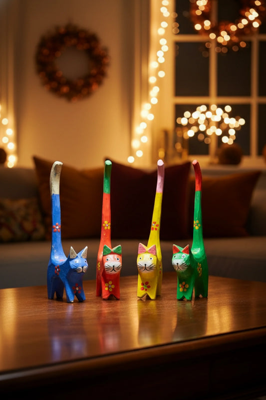 Vibrant Feline Family (Set of 4)