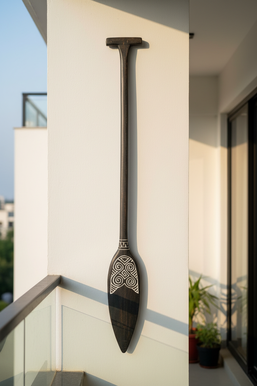 Timor Tribal Handcarved Wooden Oar - Style 12