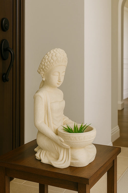 Young Indonesian Lady With Planter Bowl